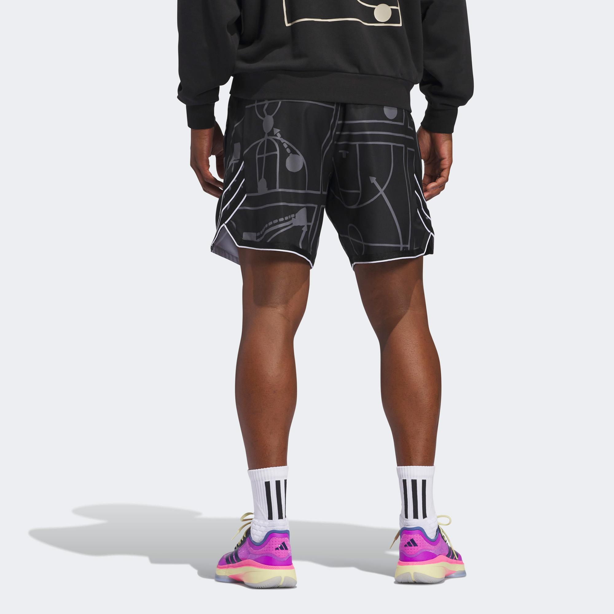 adidas Crazy Lite Allover Print Erkek Siyah Basketbol Şortu