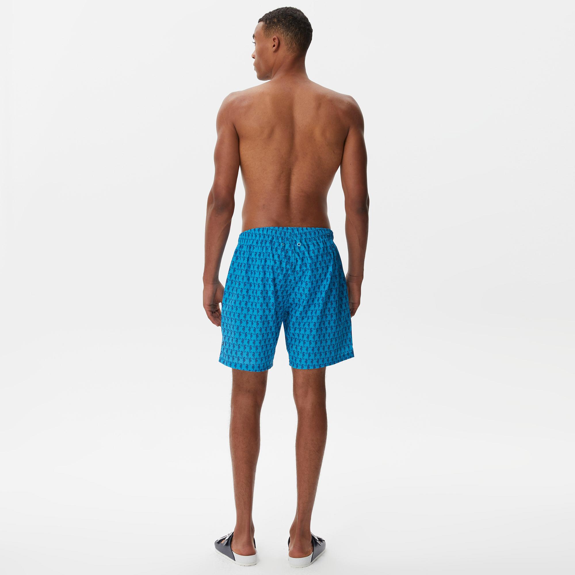 Nautica Erkek Mavi Baskılı Deniz Şortu