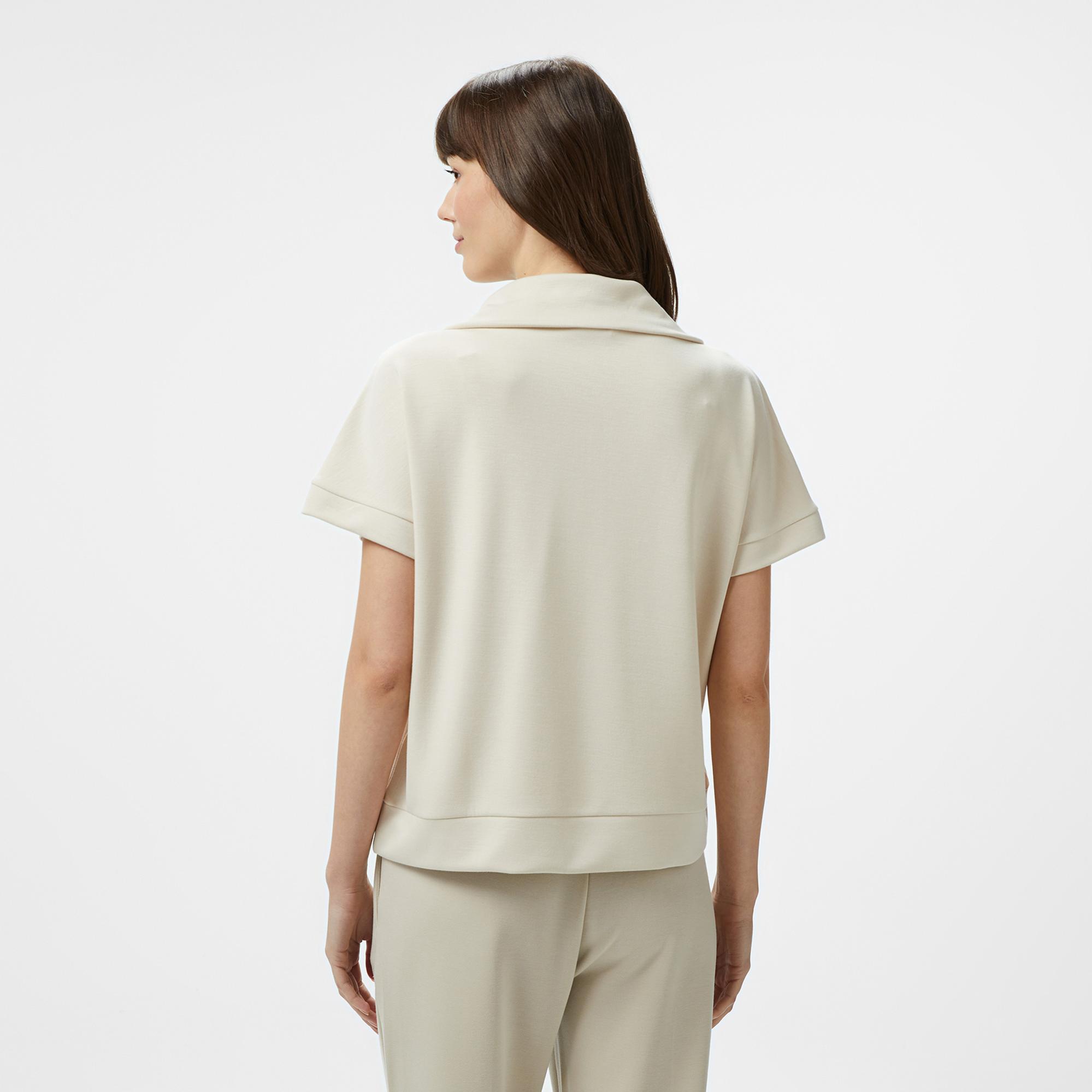 Nautica Kadın Krem Rengi Regular Fit Dik Yaka Sweatshirt