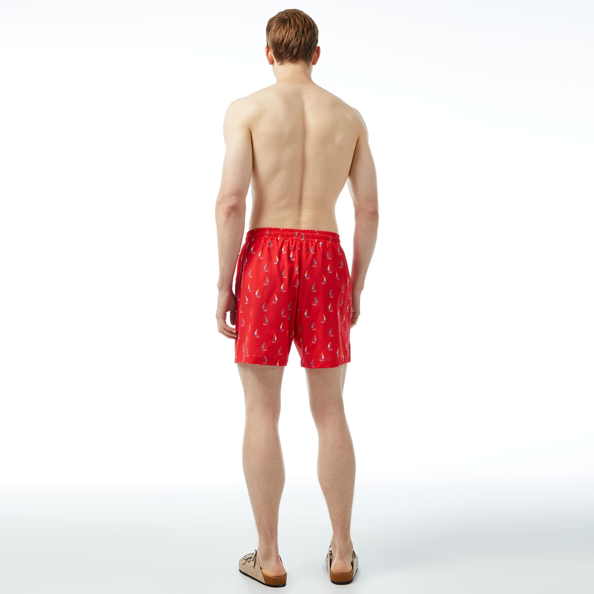 Nautica Erkek Kırmızı Baskılı Deniz Şortu