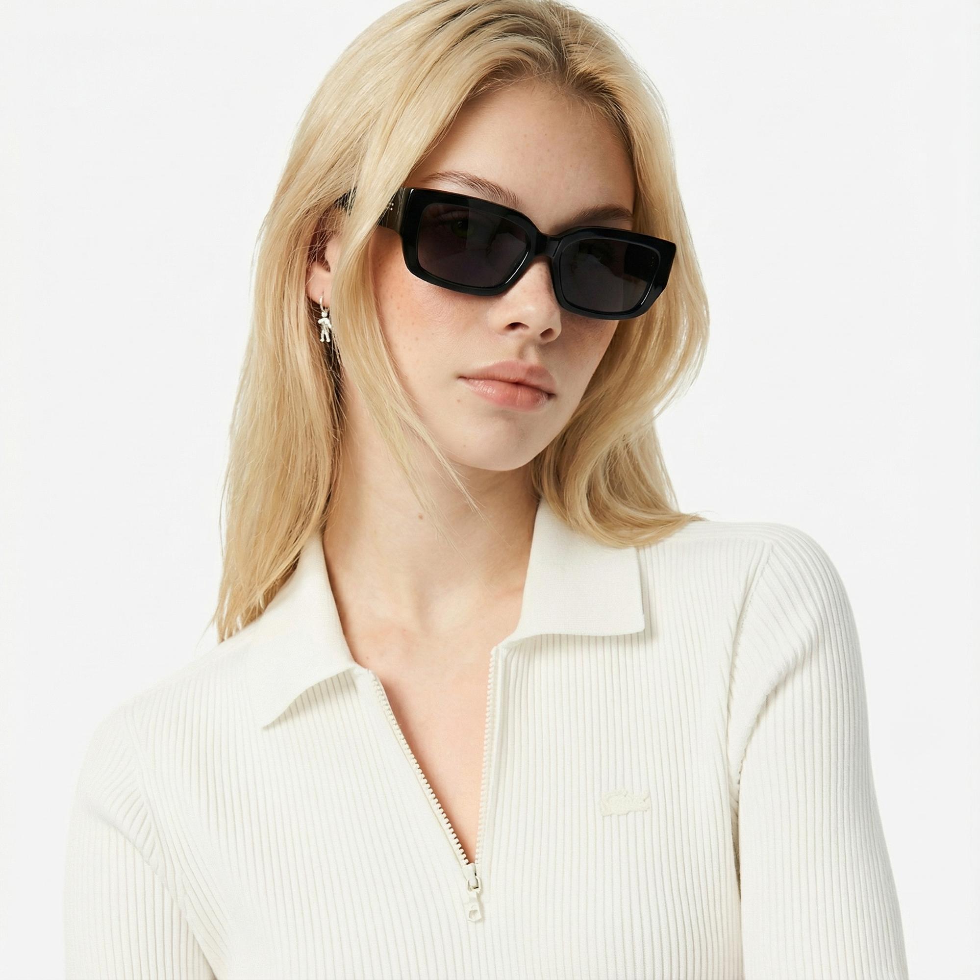 Lacoste Kadın Relaxed Fit Kısa Kollu Polo Yaka Beyaz Elbise