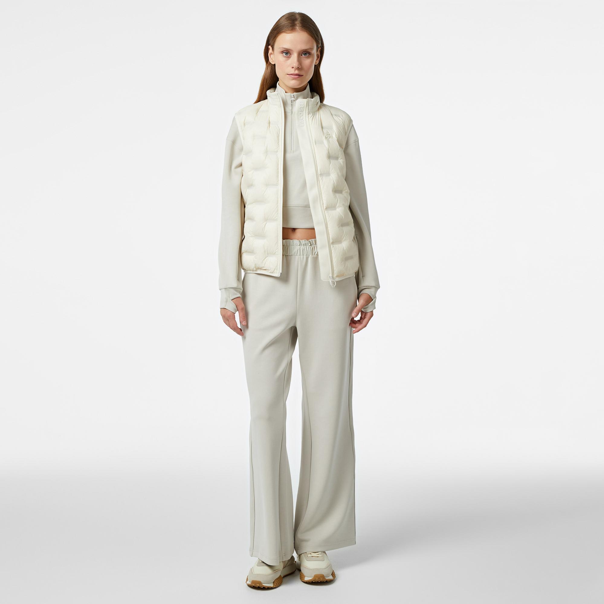 Lacoste Kadın Kapitone Regular Fit Kapüşonlu Beyaz Yelek