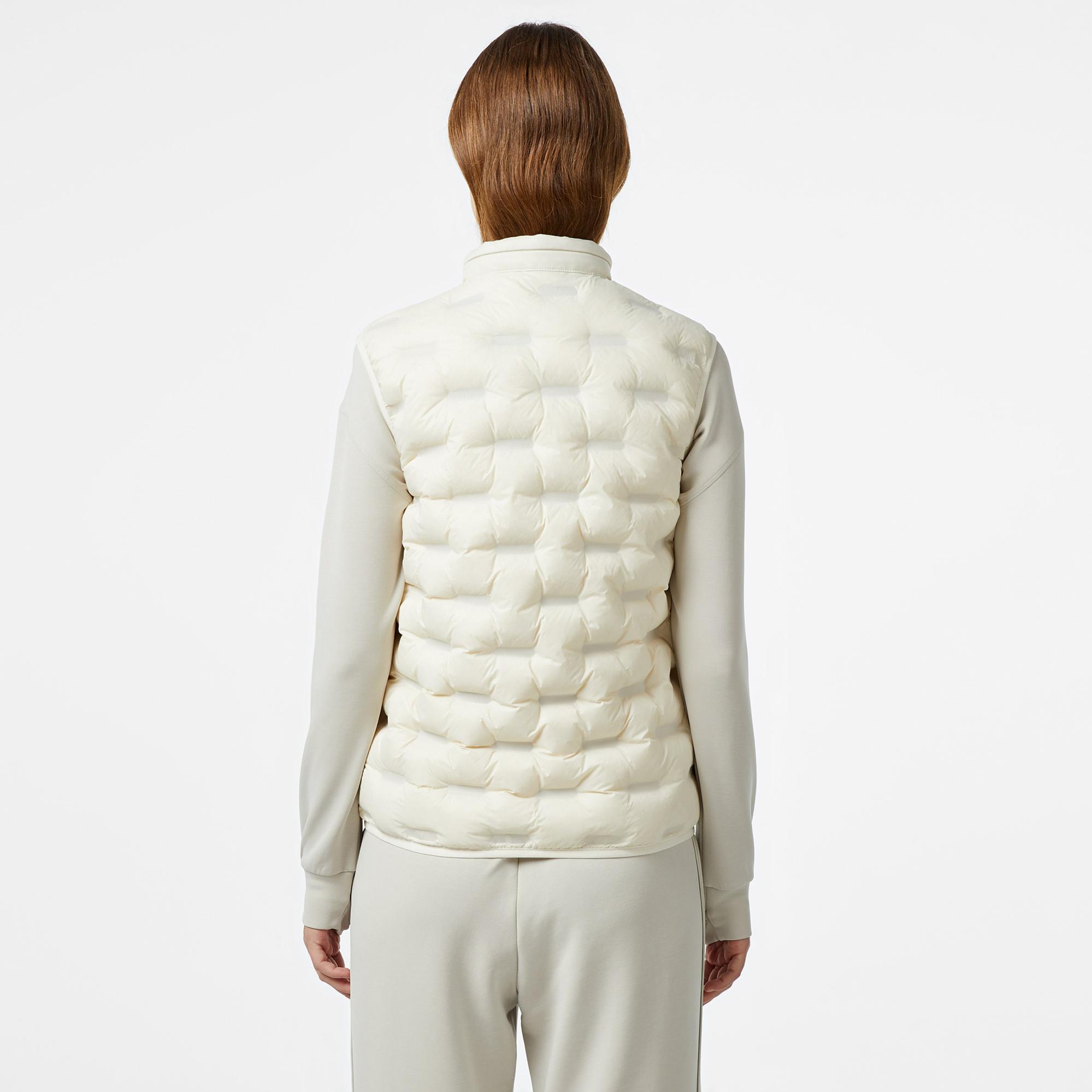 Lacoste Kadın Kapitone Regular Fit Kapüşonlu Beyaz Yelek