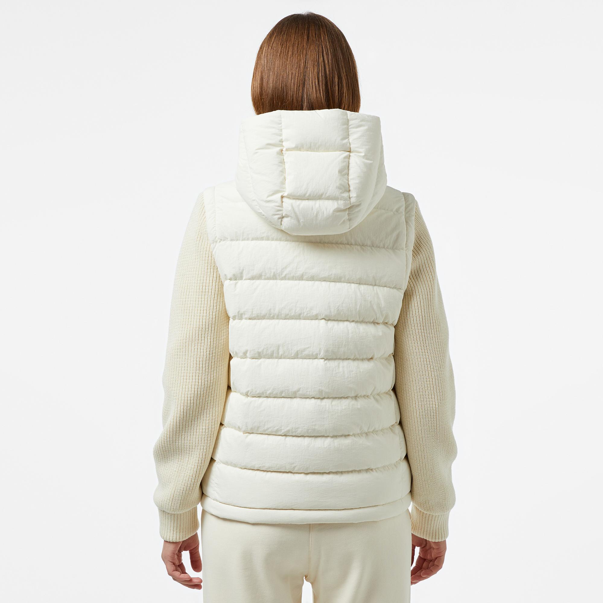 Lacoste Kadın Regular Fit Uzun Kollu Kapüşonlu Beyaz Yelek