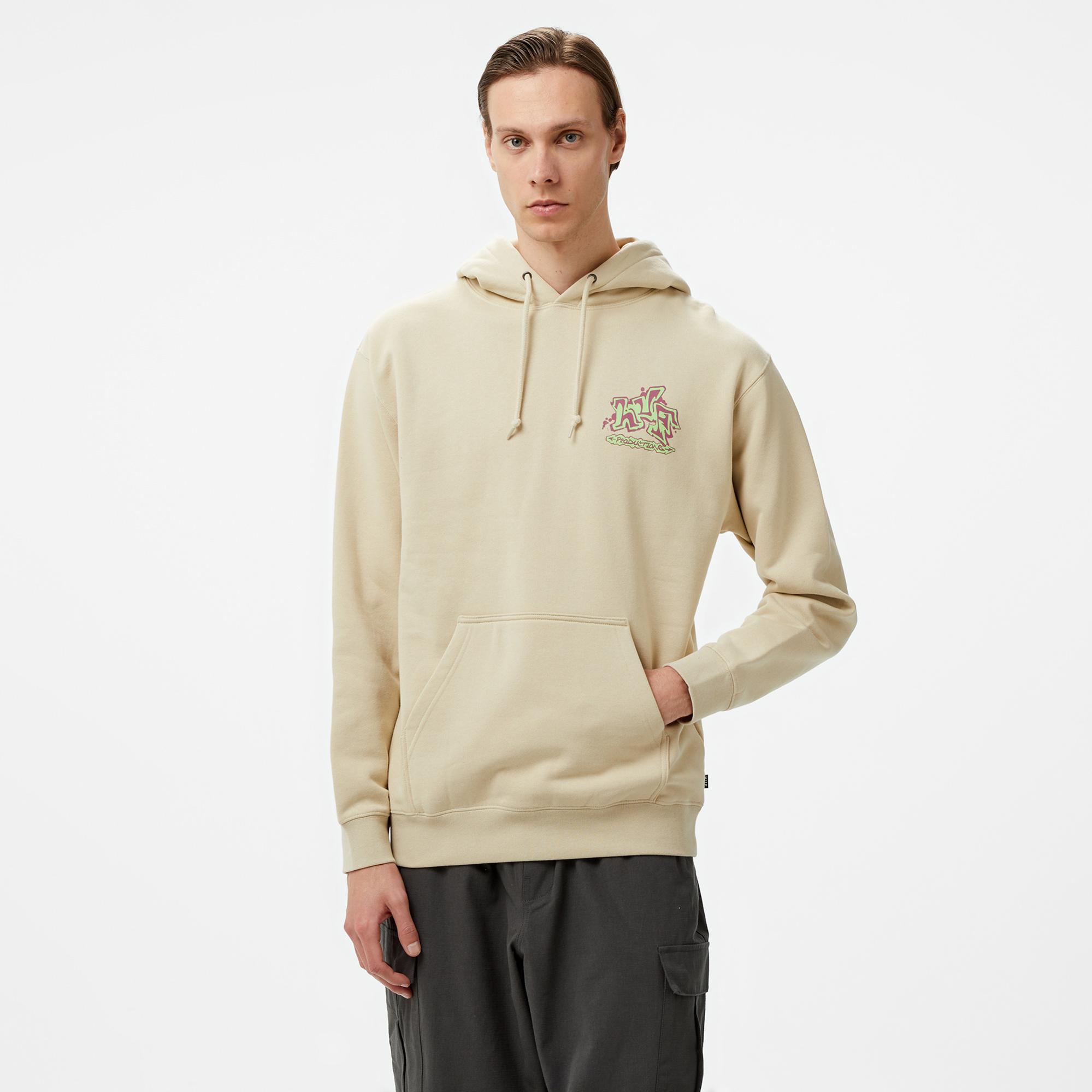 Huf Productions P/O Erkek Bej Hoodie