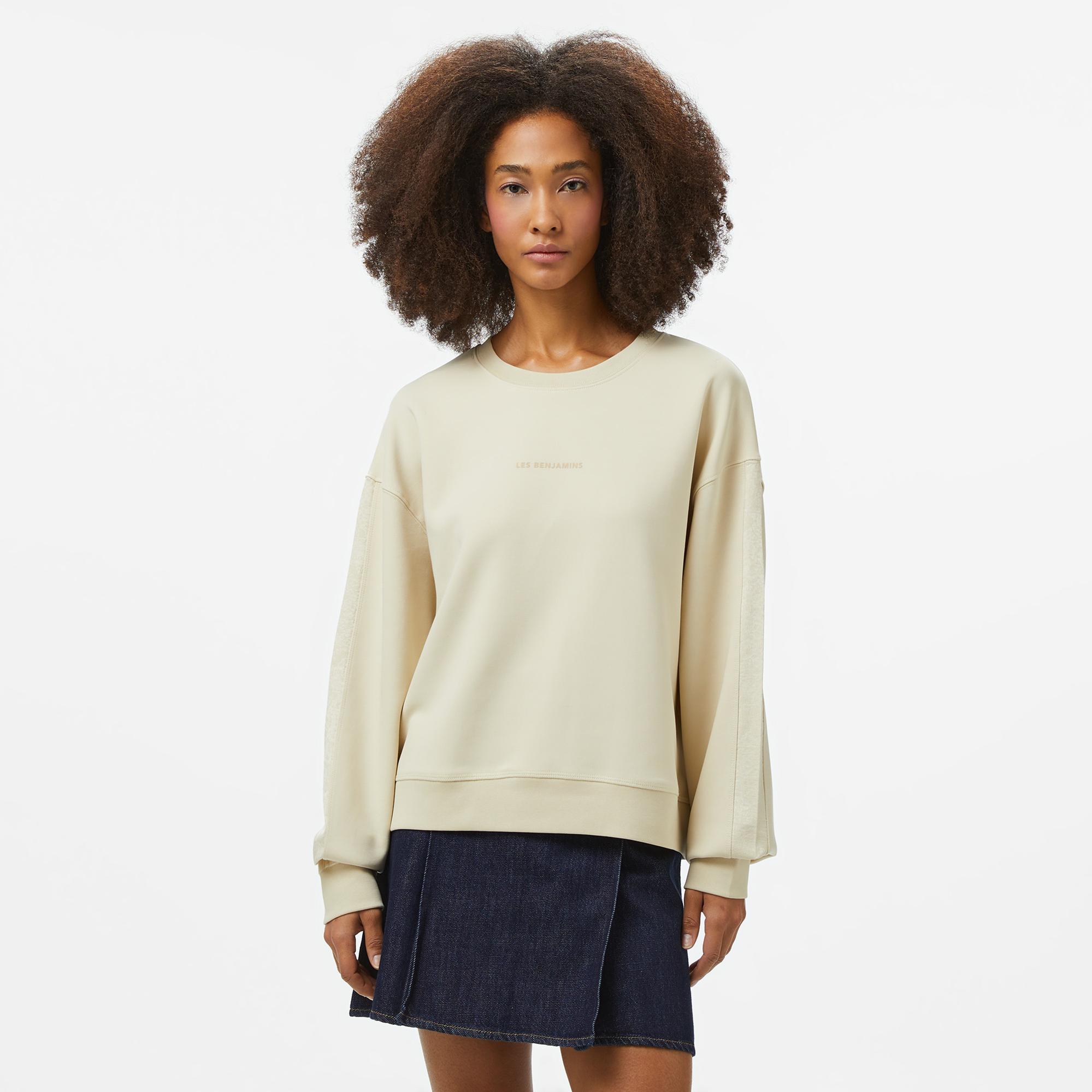 Les Benjamins Classics Kadın Krem Sweatshirt