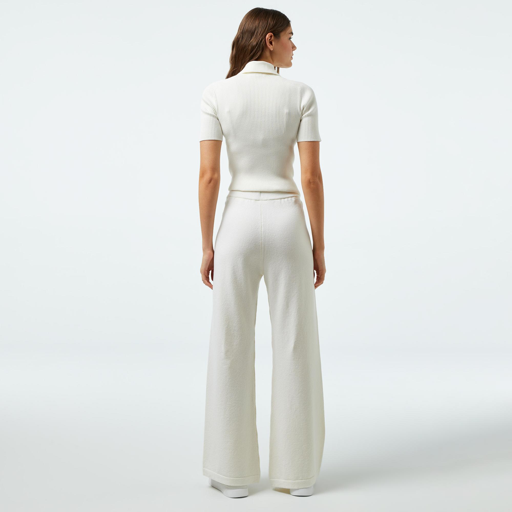 Lacoste Kadın Relaxed Fit Beyaz Pantolon