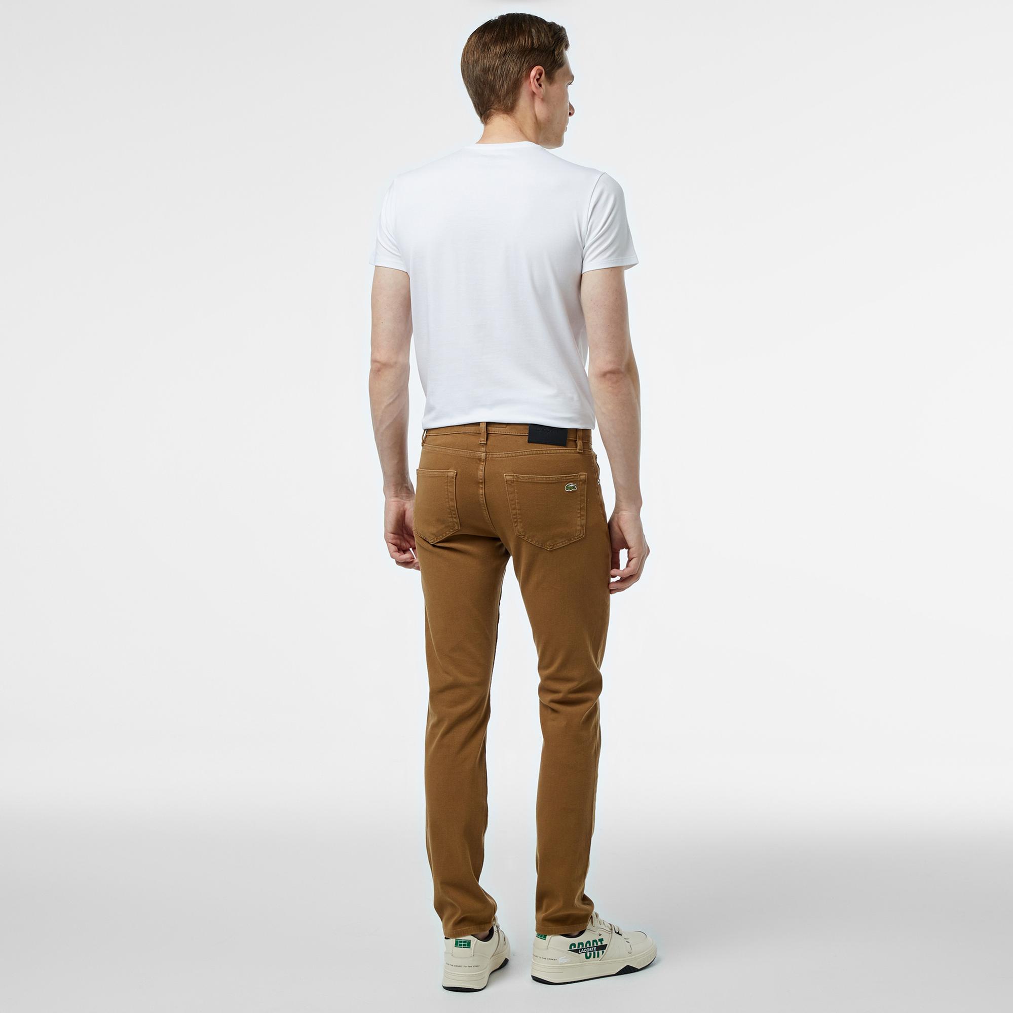 Lacoste Erkek Slim Fit Kahverengi Jean Pantolon