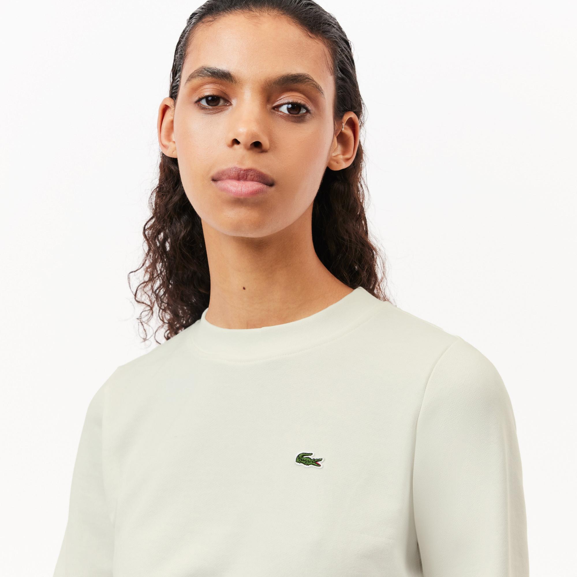 Lacoste Kadın Regular Fit Bisiklet Yaka Beyaz Sweatshirt