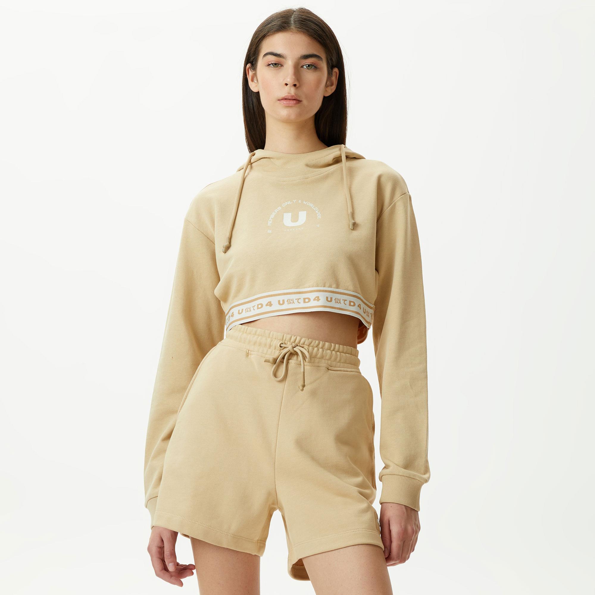 UNITED4 Classic Kadın Krem Hoodie
