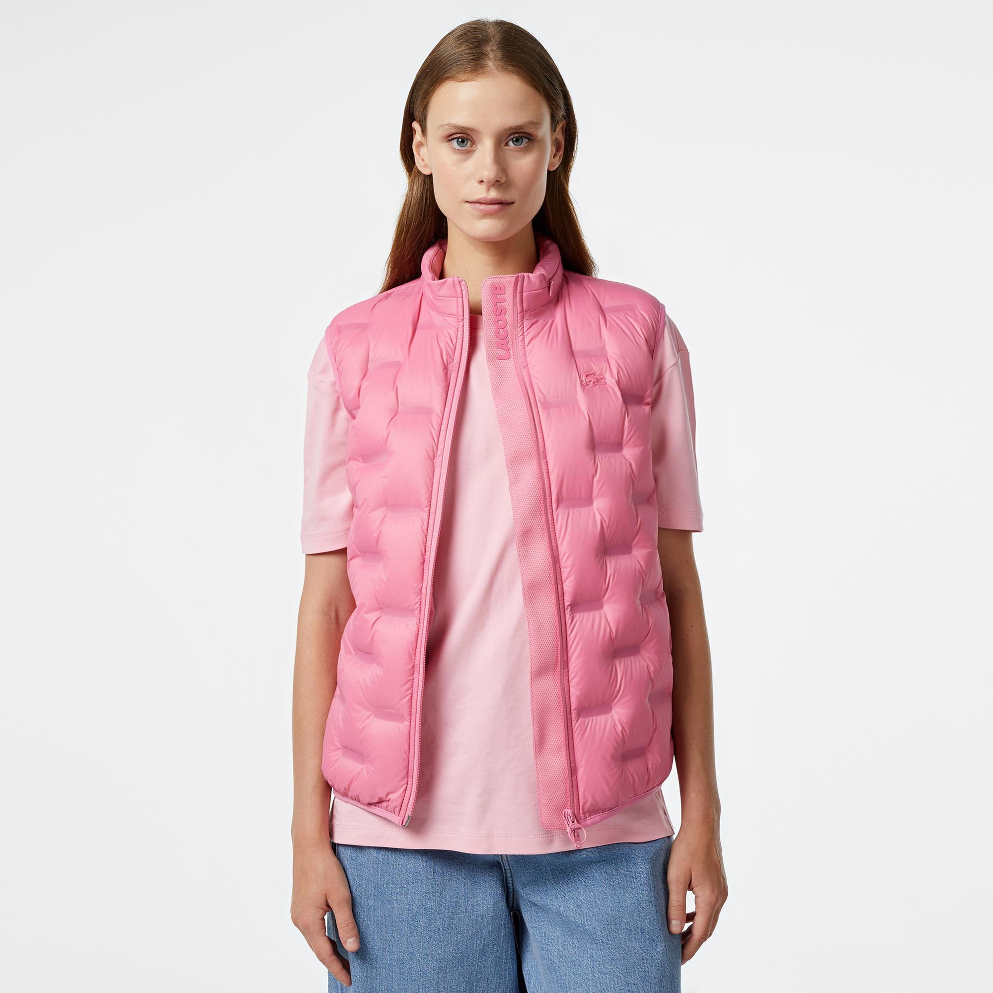 Lacoste Kadın Regular Fit Kapüşonlu Pembe Yelek