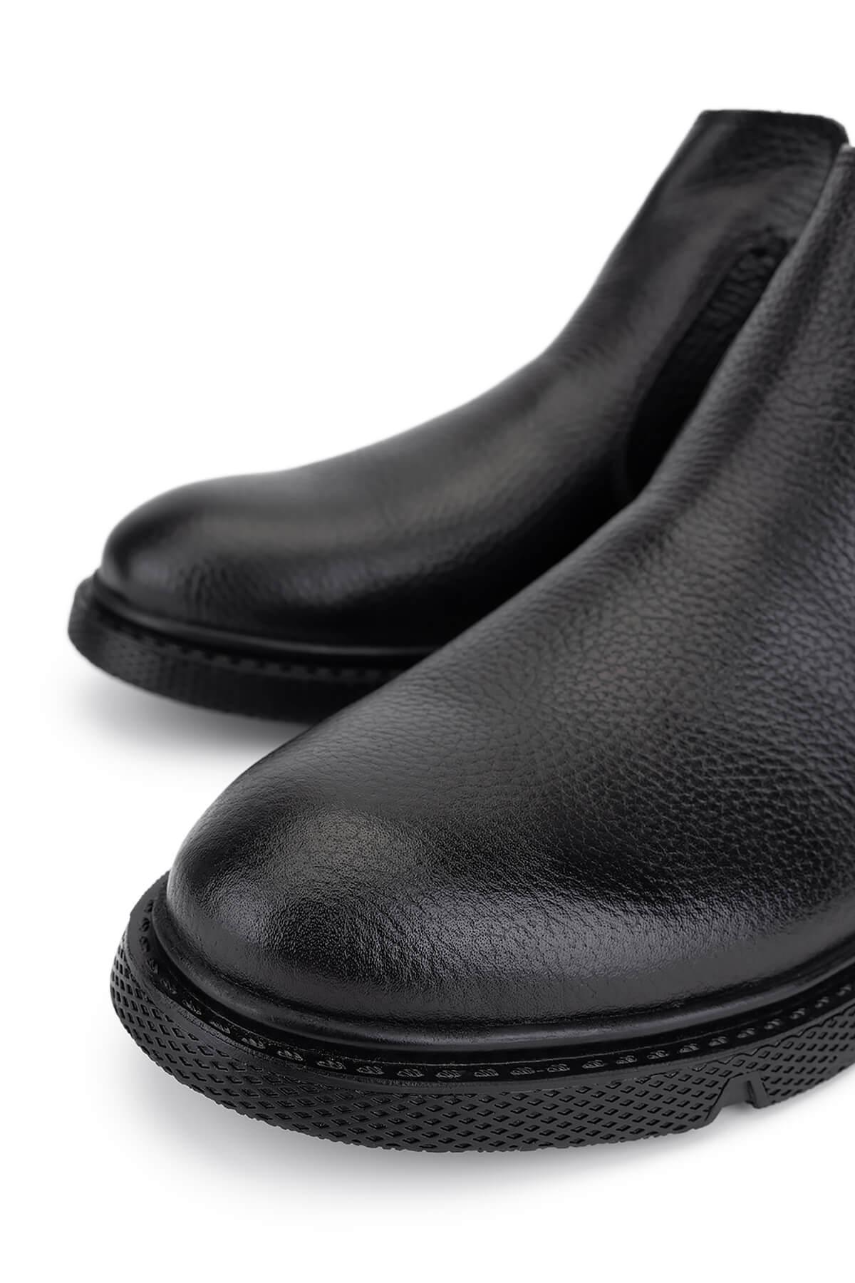 Tamer Tanca Erkek Hakiki Deri Siyah Klasik Bot