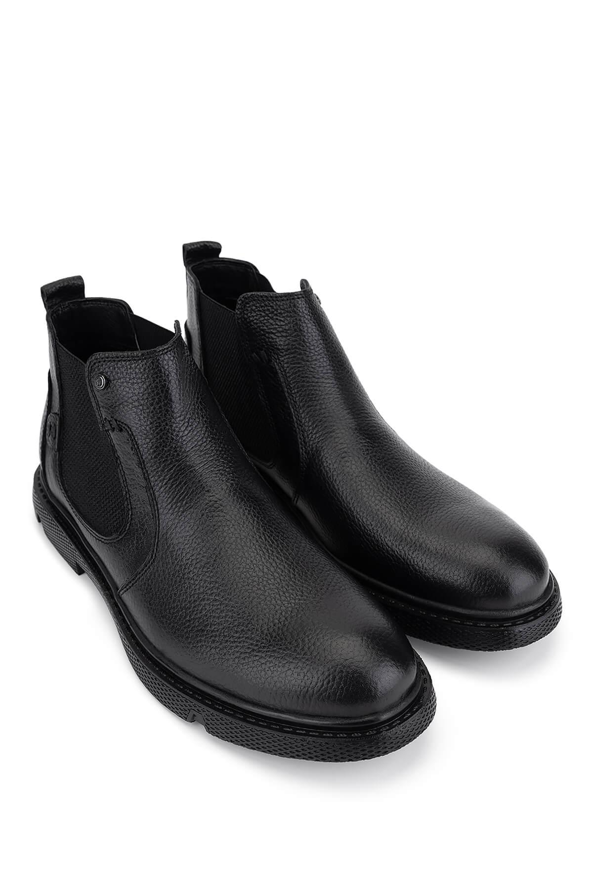 Tamer Tanca Erkek Hakiki Deri Siyah Klasik Bot