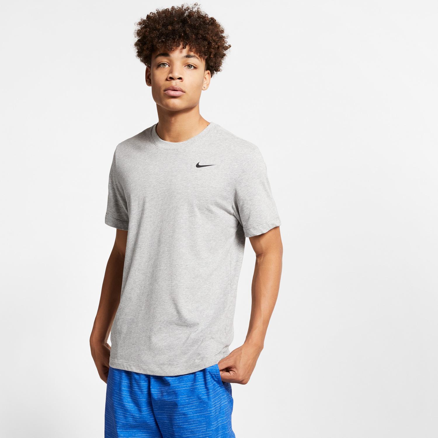 Nike Dri-Fit Crew Solid Erkek Gri T-Shirt