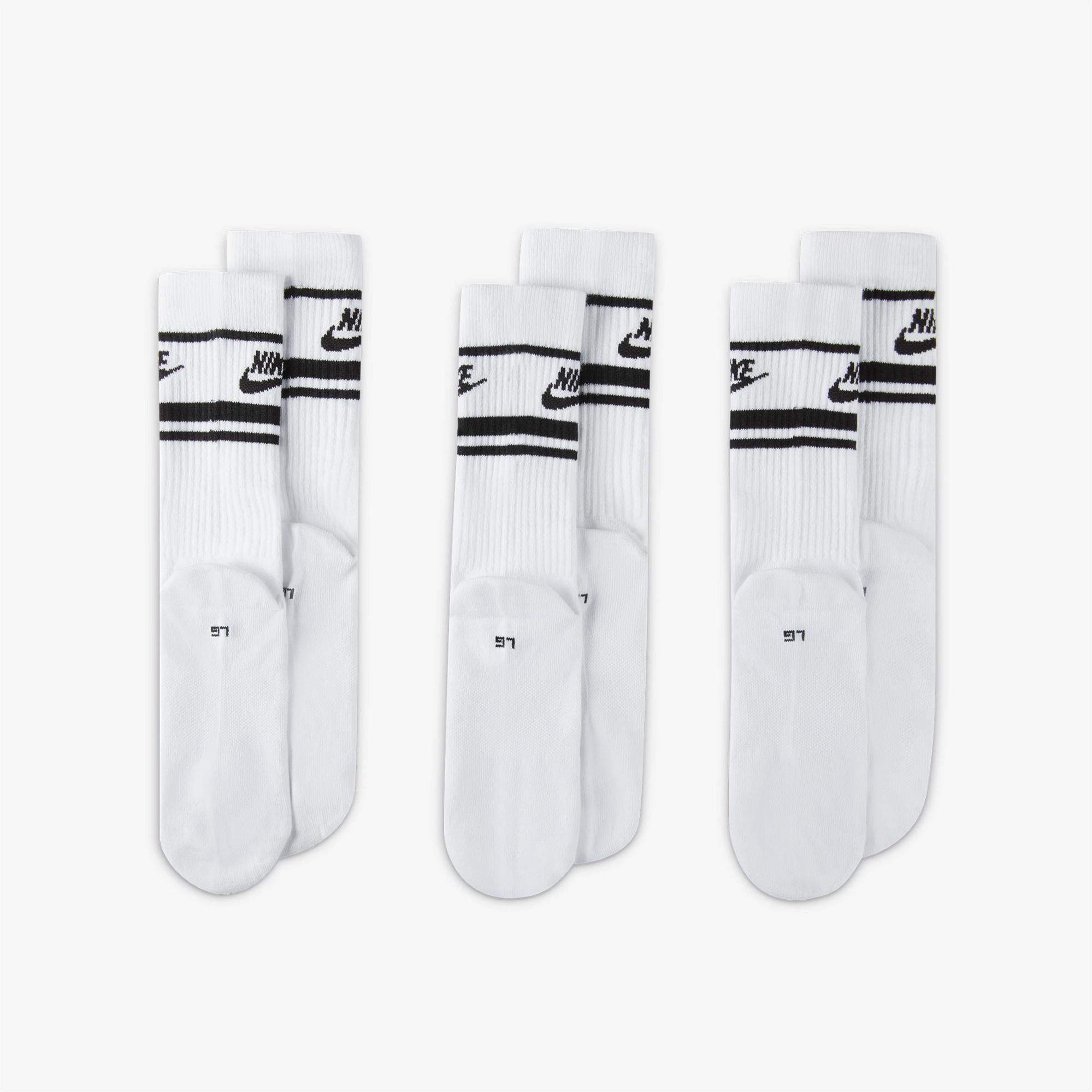 Nike Sportswear Everyday Essential Cr 3'lü Unisex Beyaz Çorap