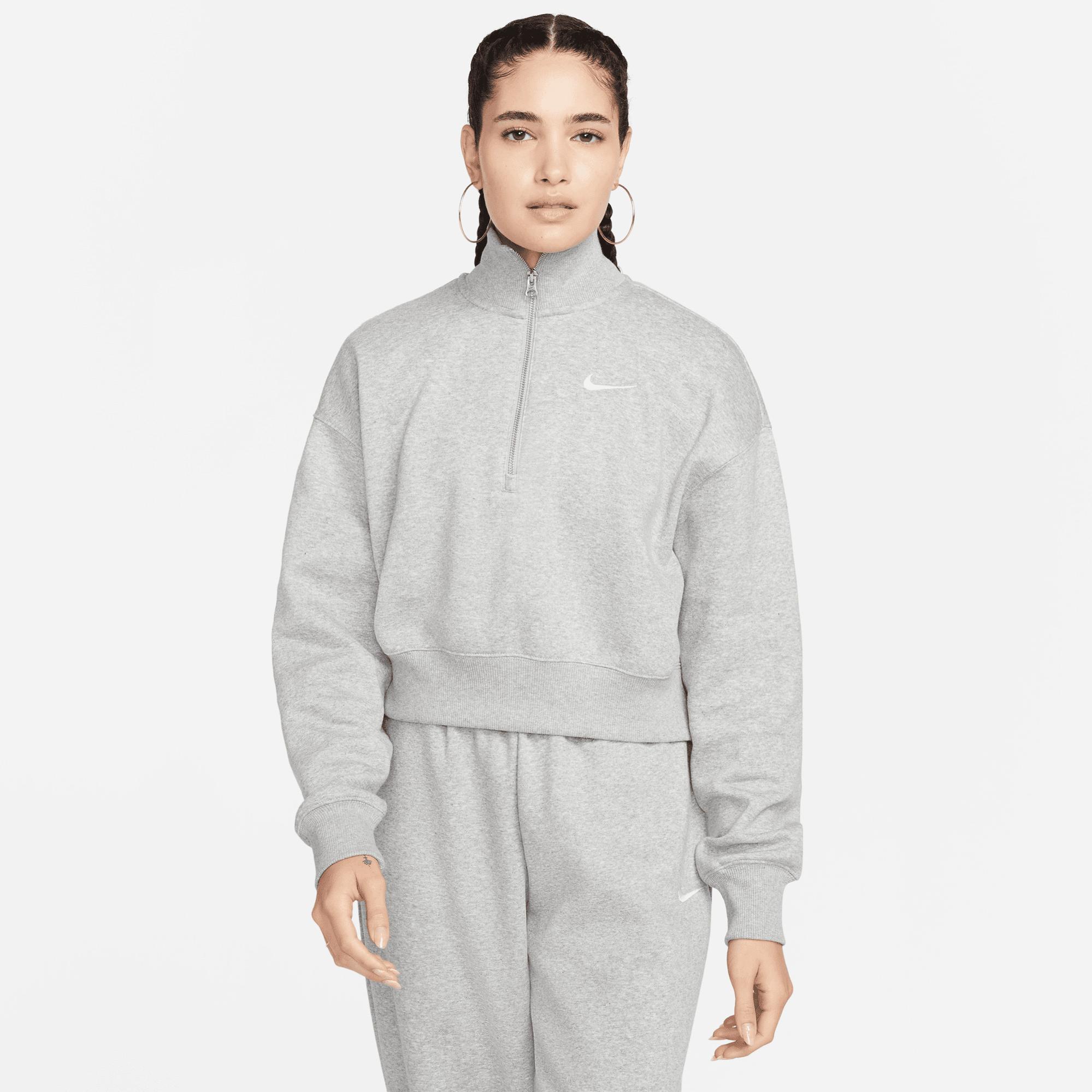 Nike Sportswear Phoenix Fleece Crop Kadın Gri Sweatshirt