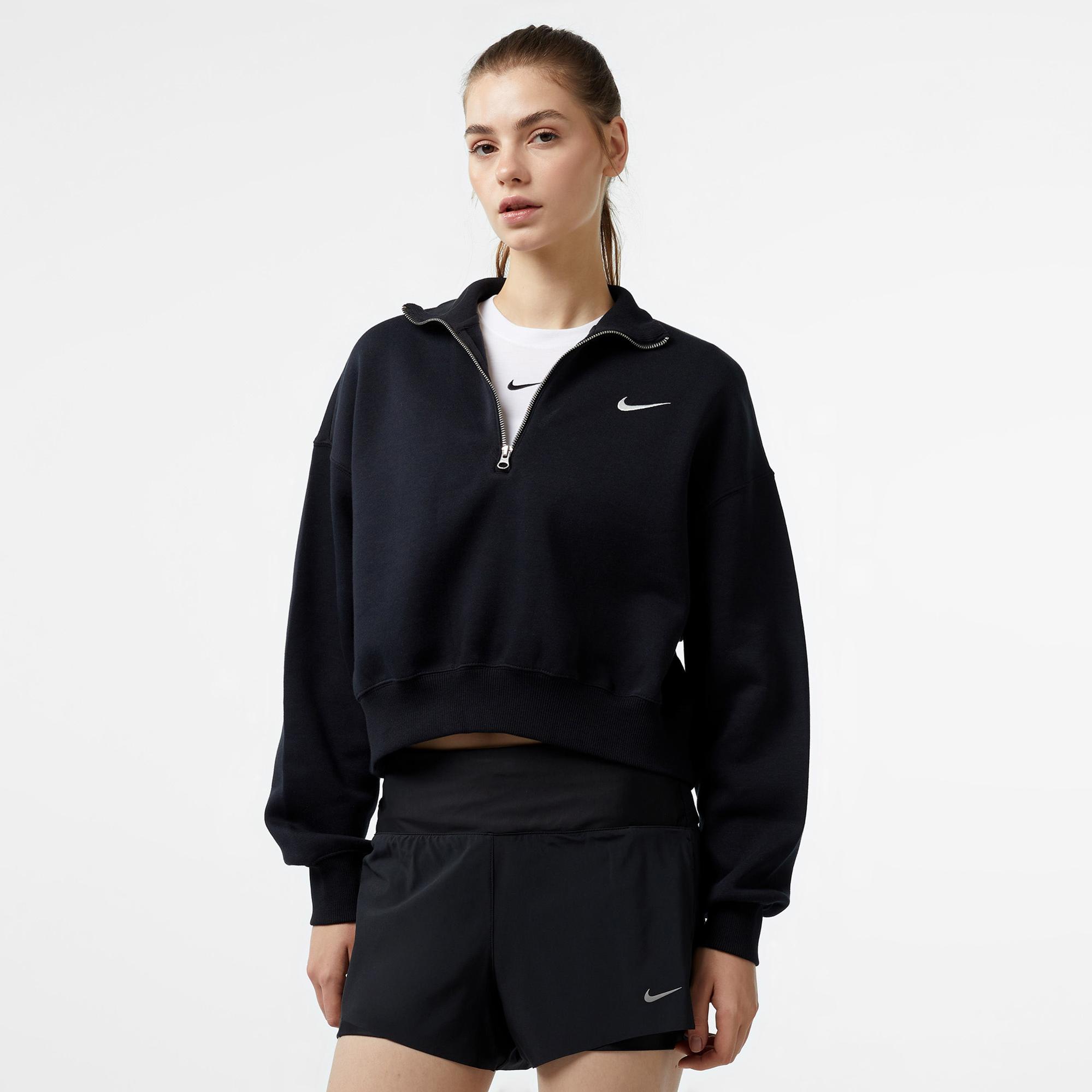 Nike Sportswear Phoenix Fleece Crop Kadın Siyah Sweatshirt