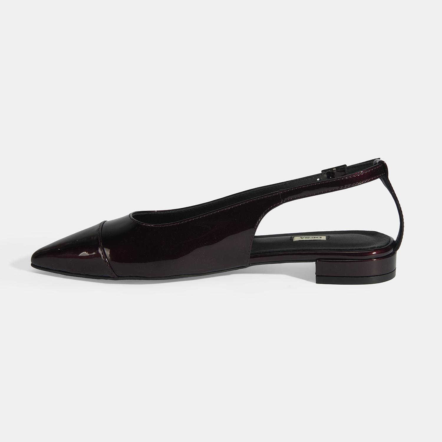 Kadın Bordo Ayarlanabilir Tokalı Rugan Babet