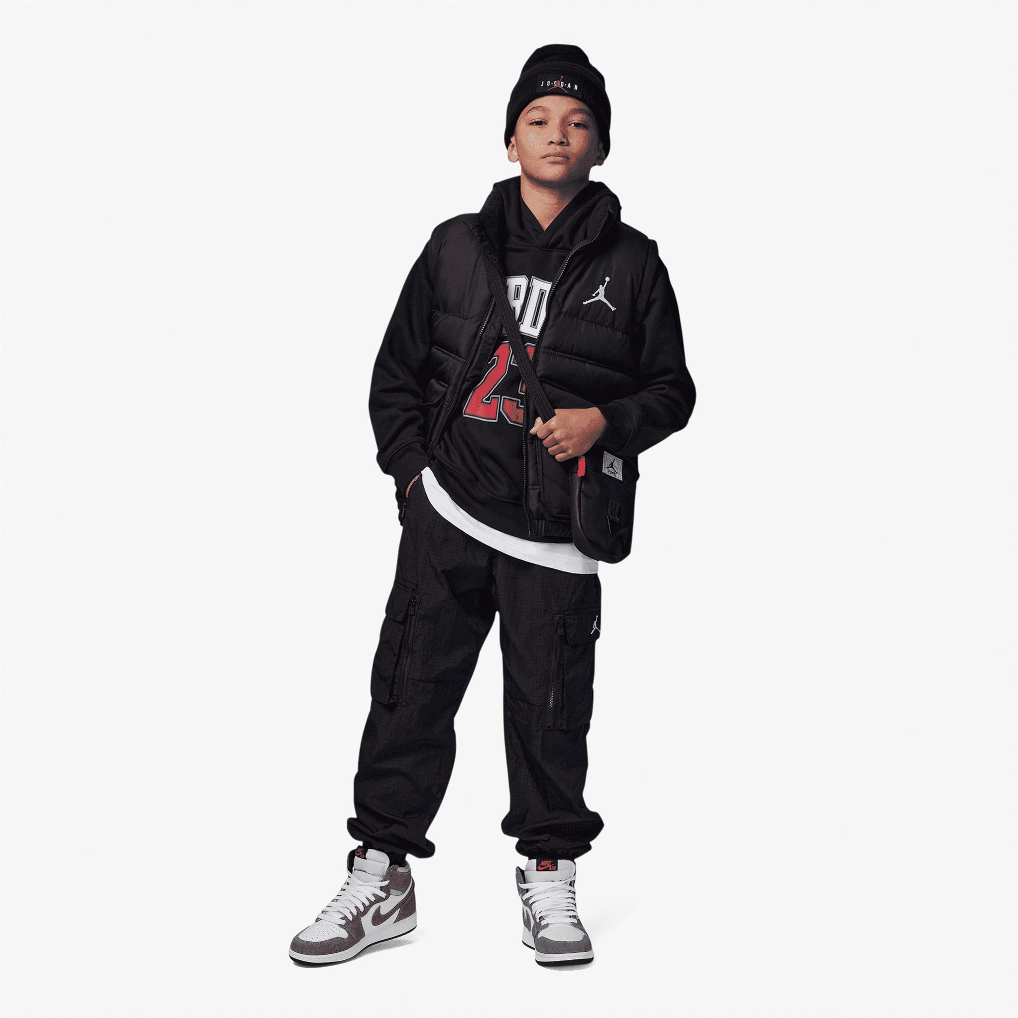 Jordan Fleece Pullover Çocuk Siyah Kapüşonlu Sweatshirt