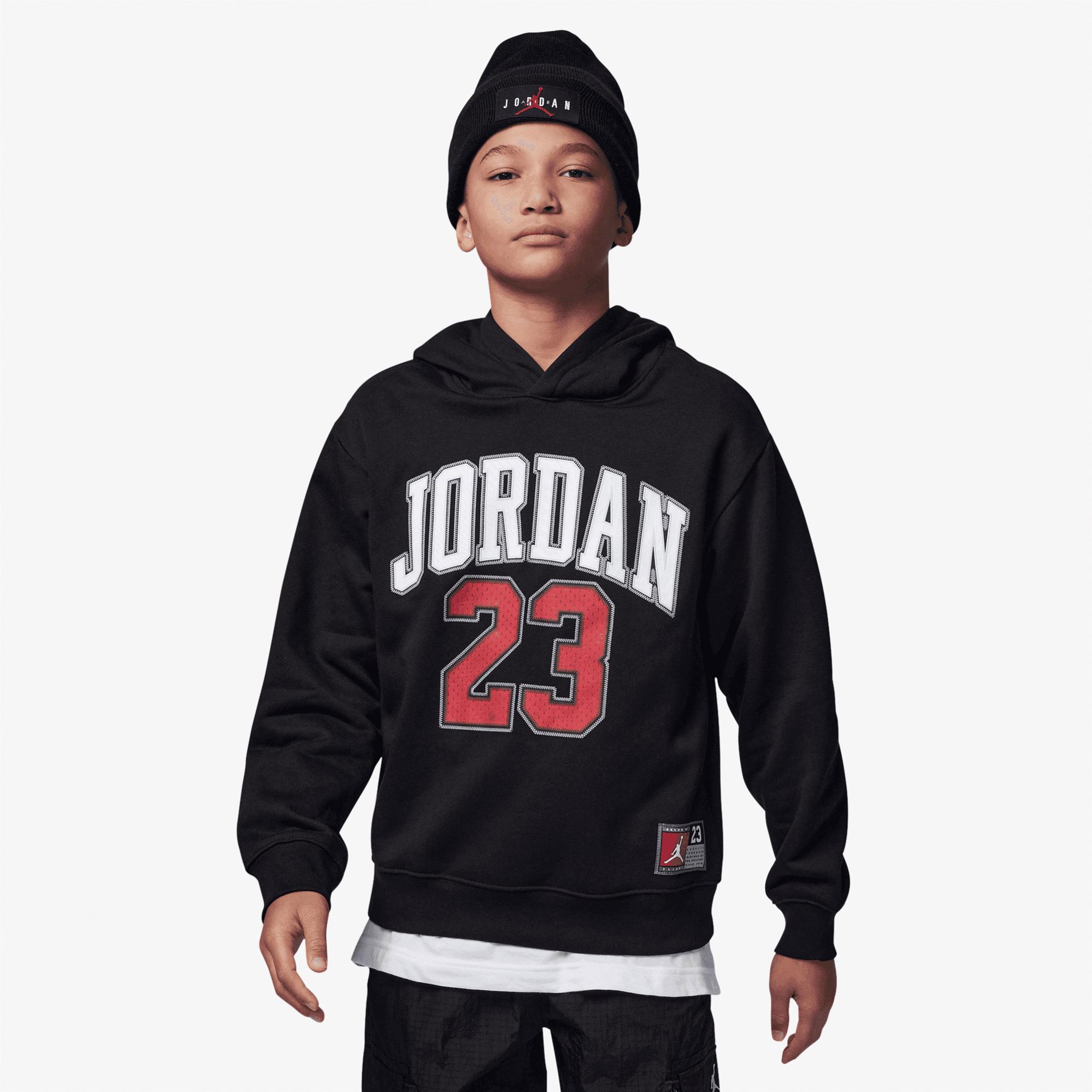 Jordan Fleece Pullover Çocuk Siyah Kapüşonlu Sweatshirt