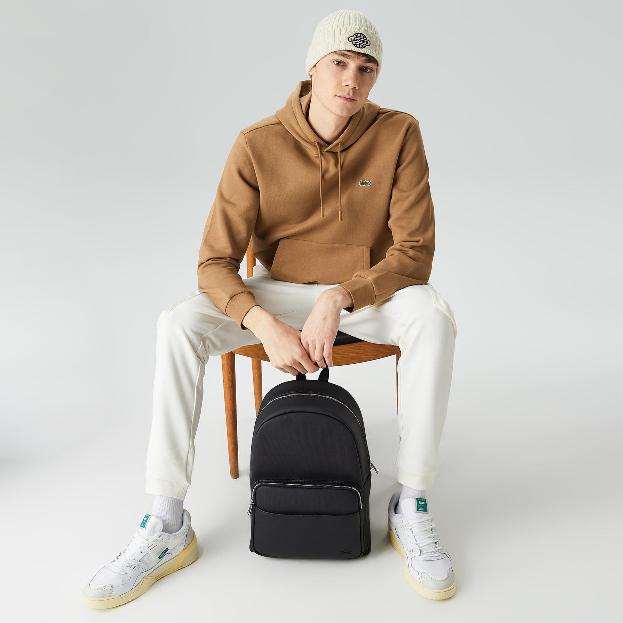 Lacoste Erkek Classic Fit Kapüşonlu Kahverengi Sweatshirt