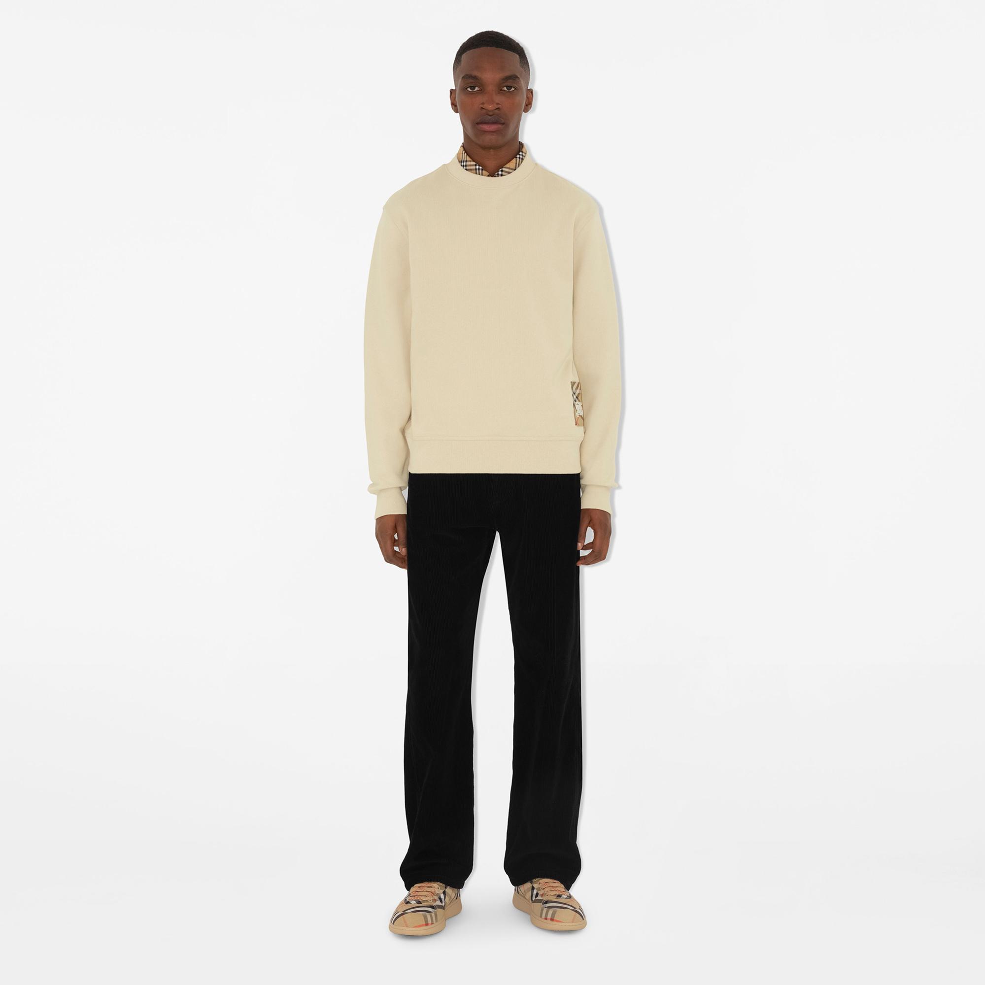 Burberry For Label Cotton Erkek Krem Sweatshirt