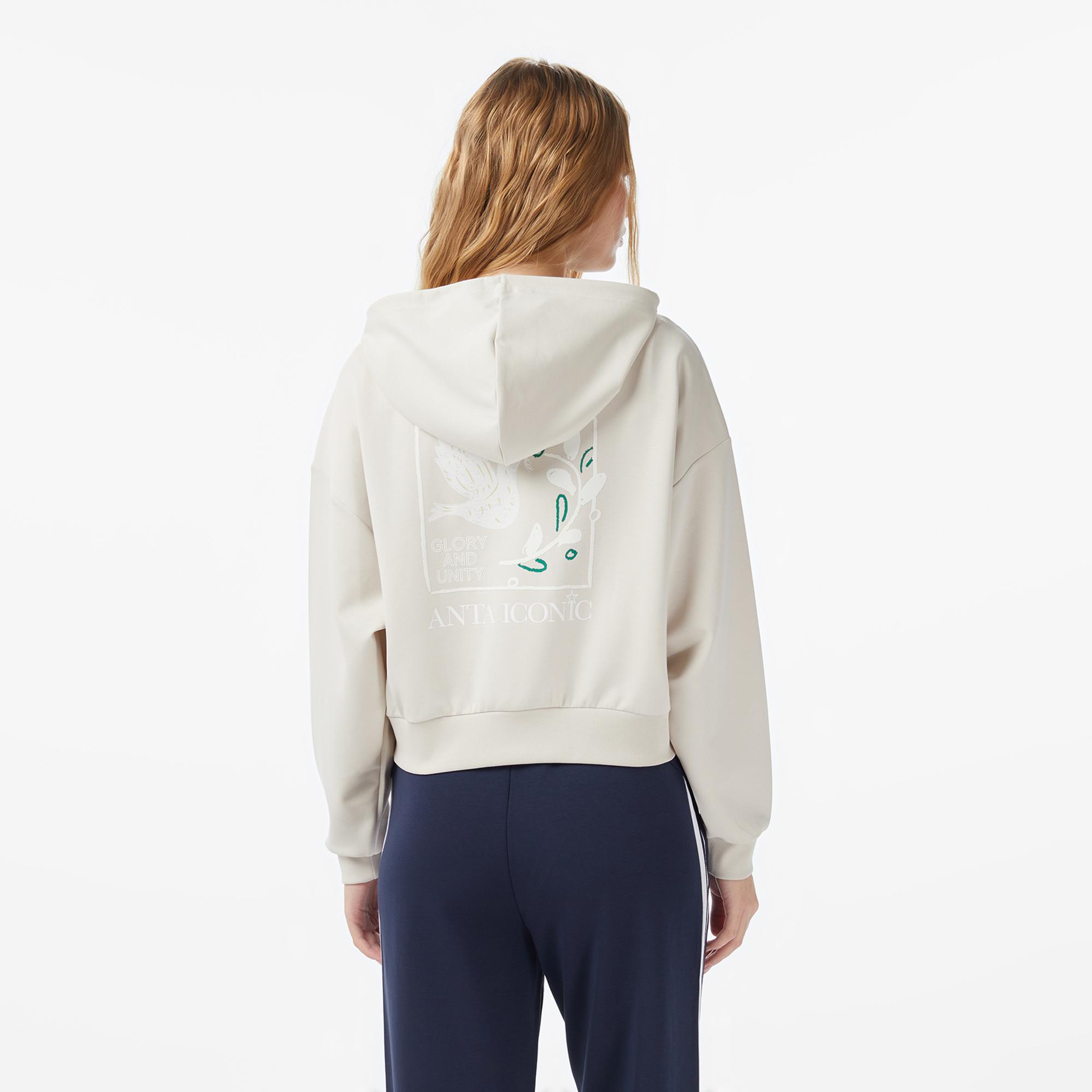 Anta Iconic Kadın Beyaz Sweatshirt