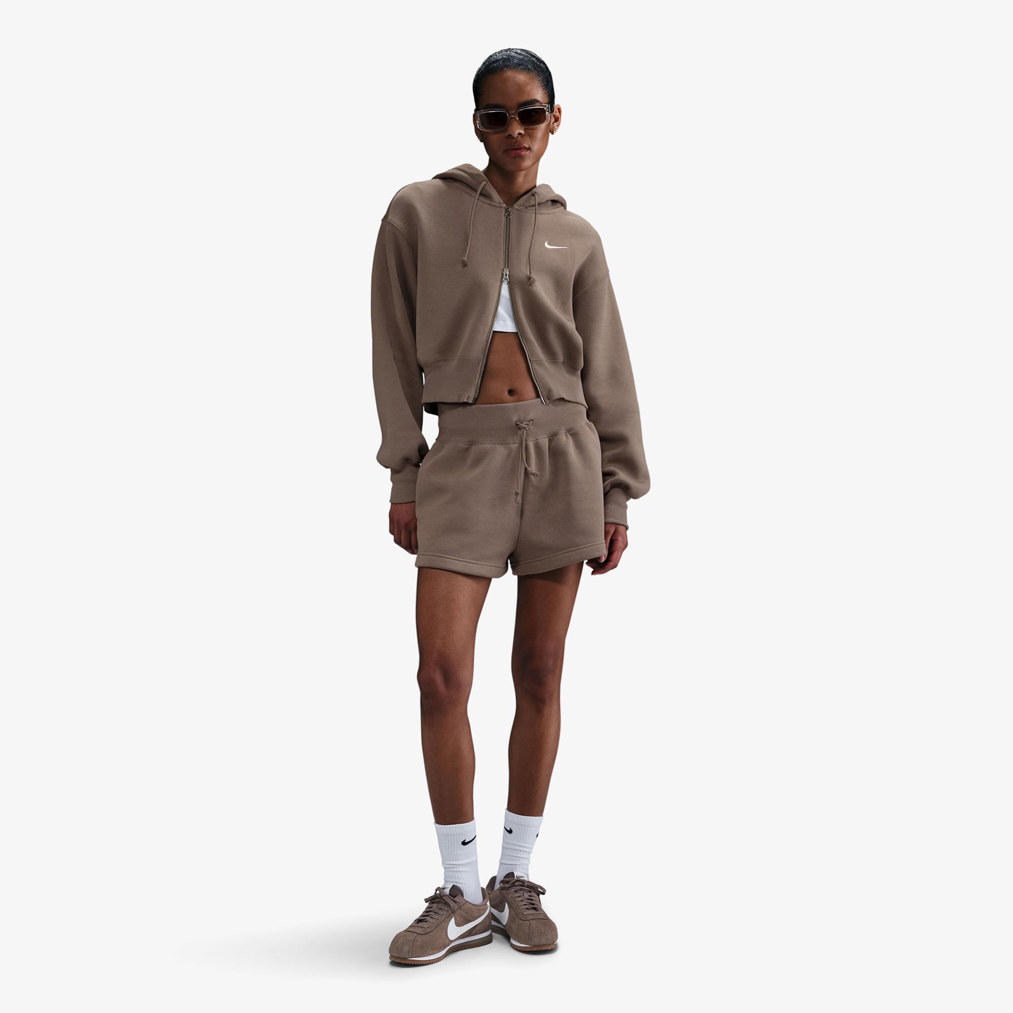 Nike Sportswear Phoenix Fleece Kadın Kahverengi Şort