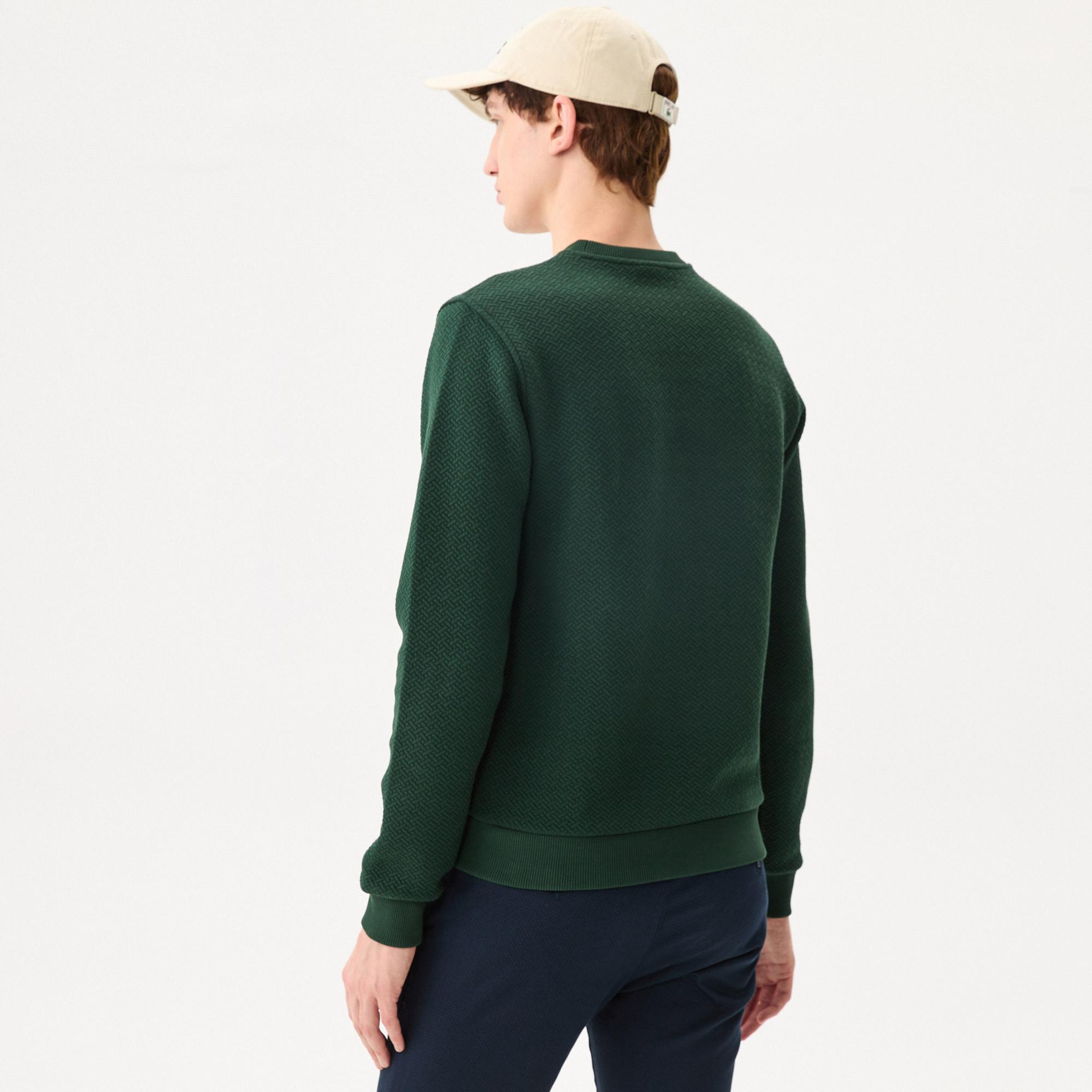 Lacoste Erkek Regular Fit Uzun Kollu Bisiklet Yaka Koyu Yeşil T-Shirt