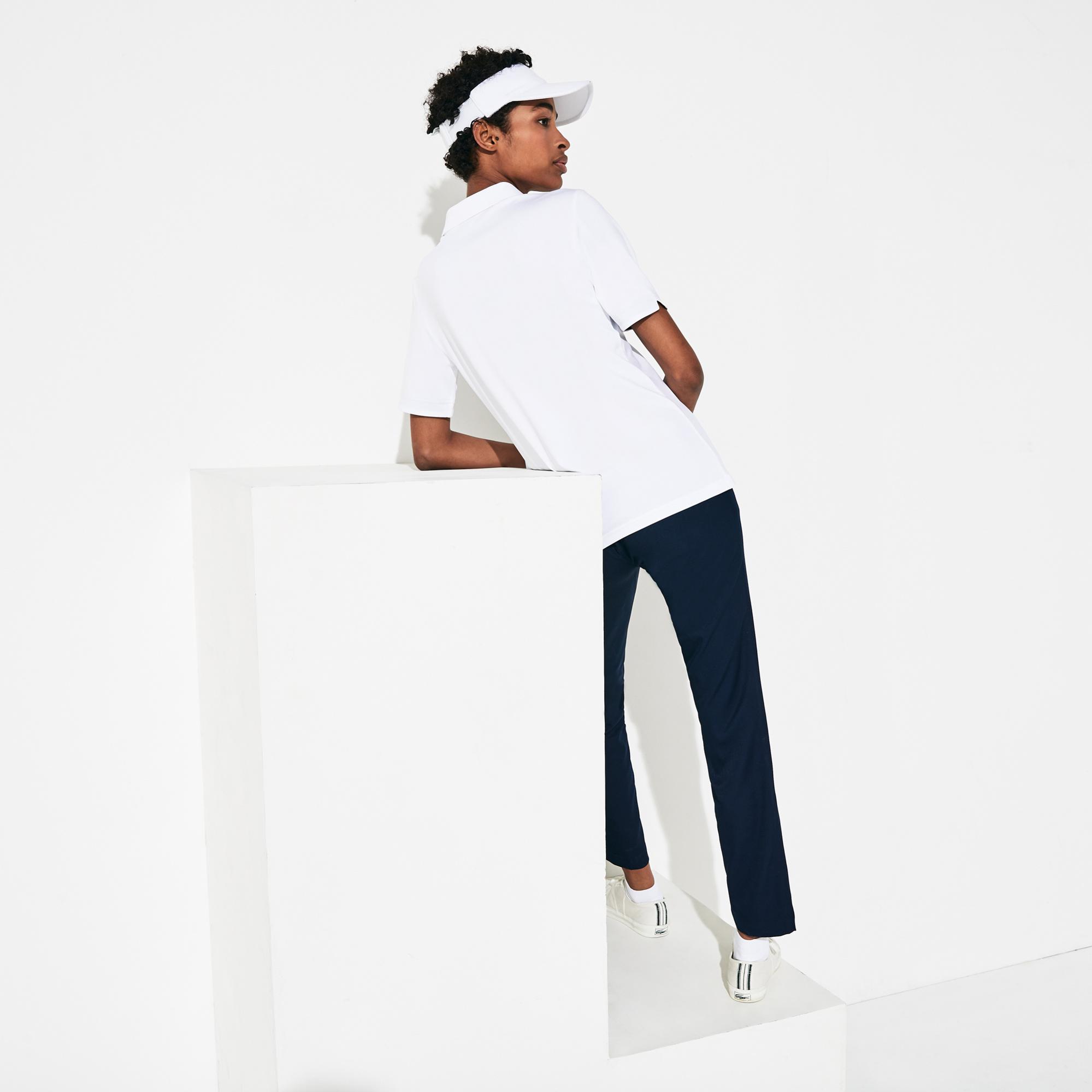 Kadın Slim Fit Beyaz Polo