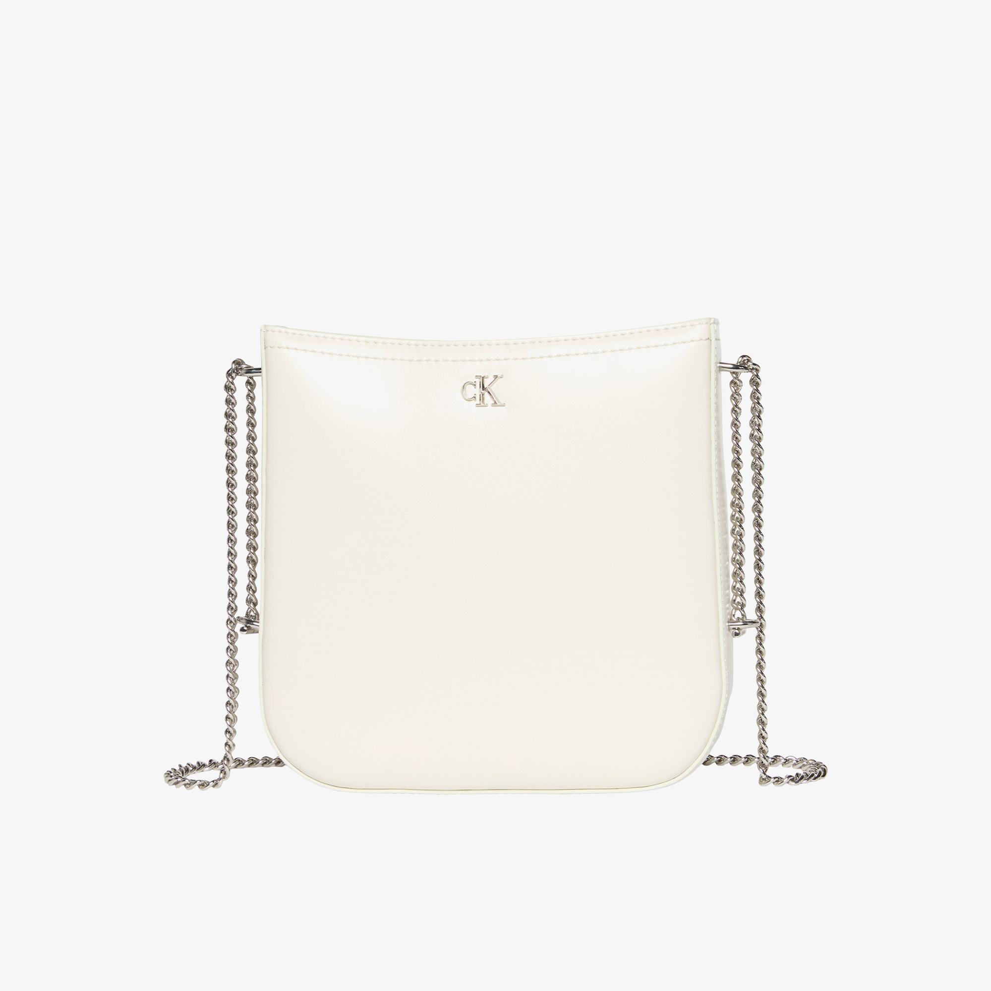 Calvin Klein Saddle With Chain Kadın Beyaz Çapraz Çanta