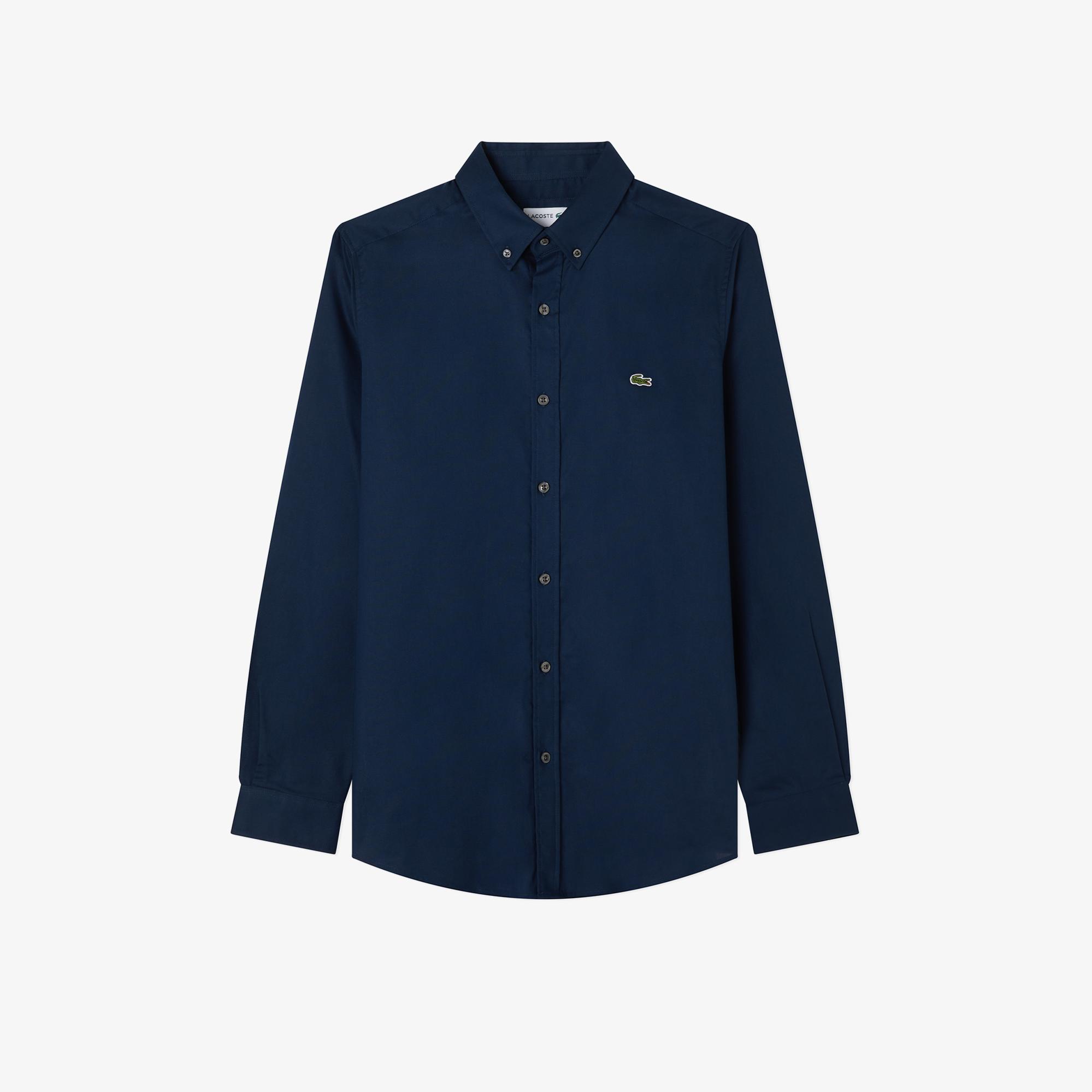 Lacoste Erkek Slim Fit Düğmeli Yaka Lacivert Gömlek