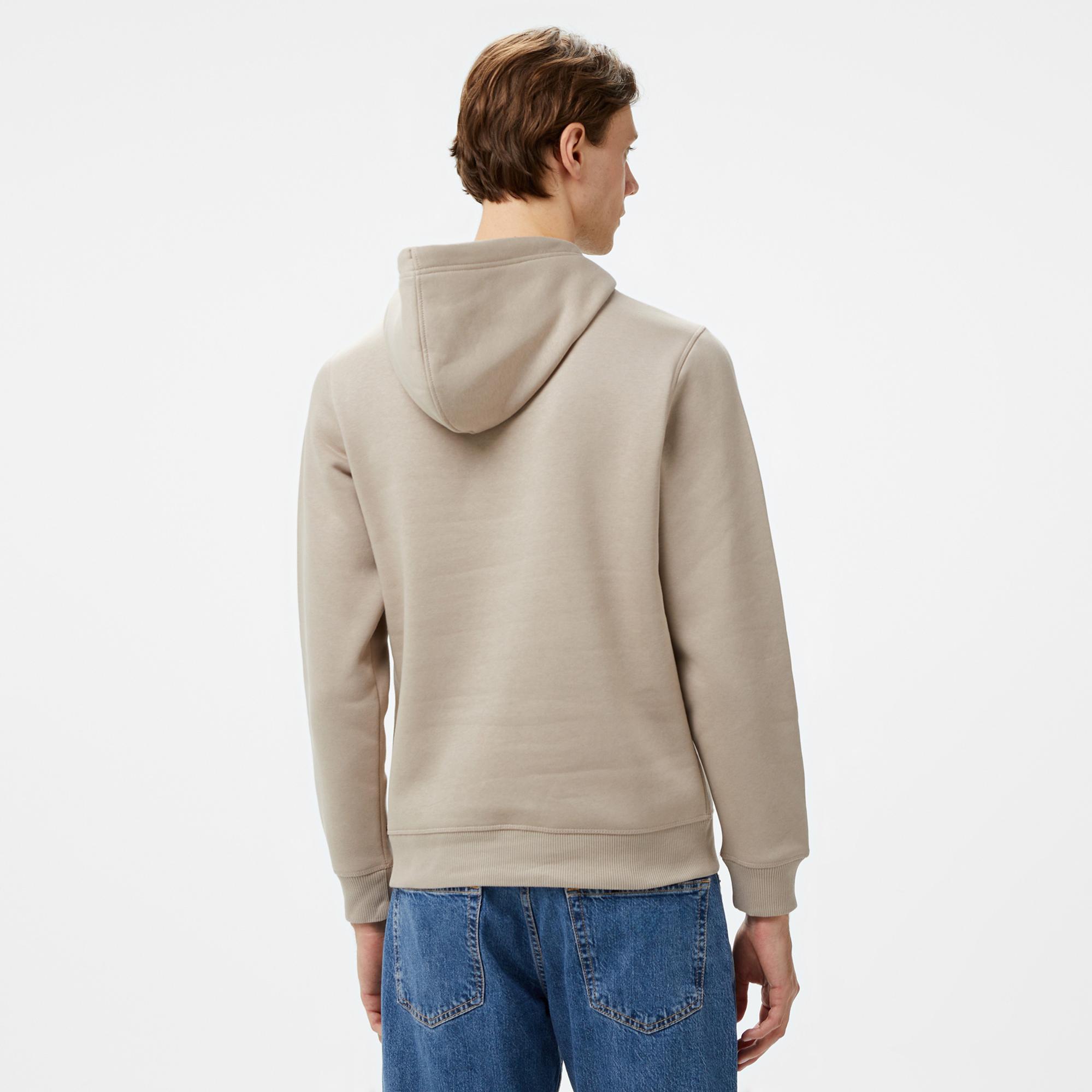 Calvin Klein Jeans Monologo Erkek Bej Hoodie