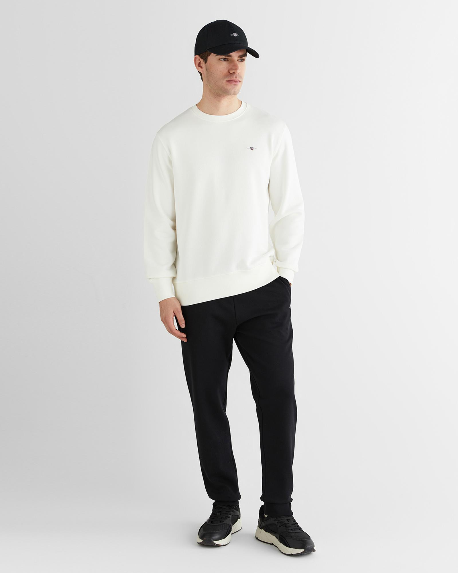 GANT Erkek Krem Regular Fit Bisiklet Yaka Sweatshirt