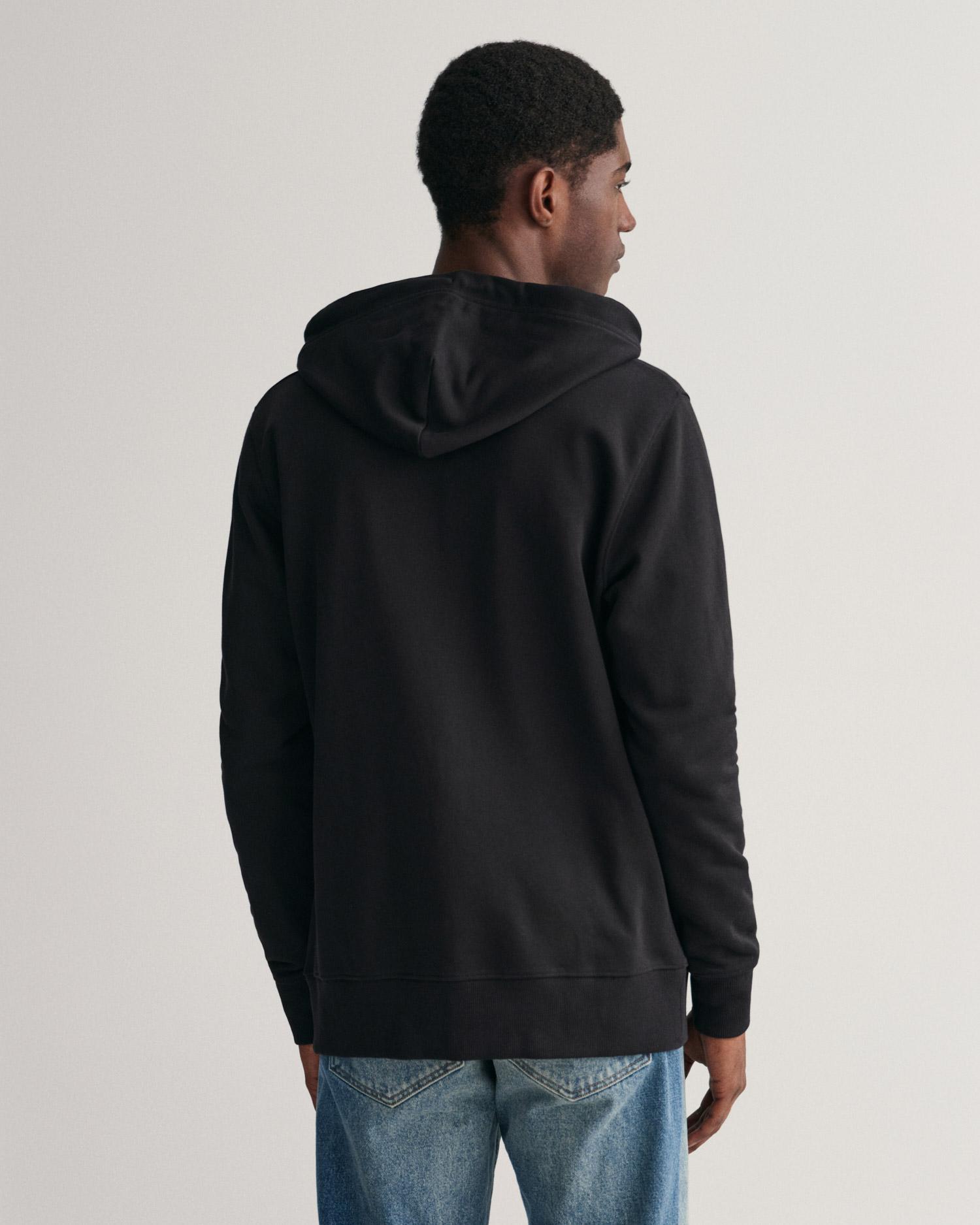 GANT Erkek Siyah Regular Fit Fermuarlı Sweatshirt