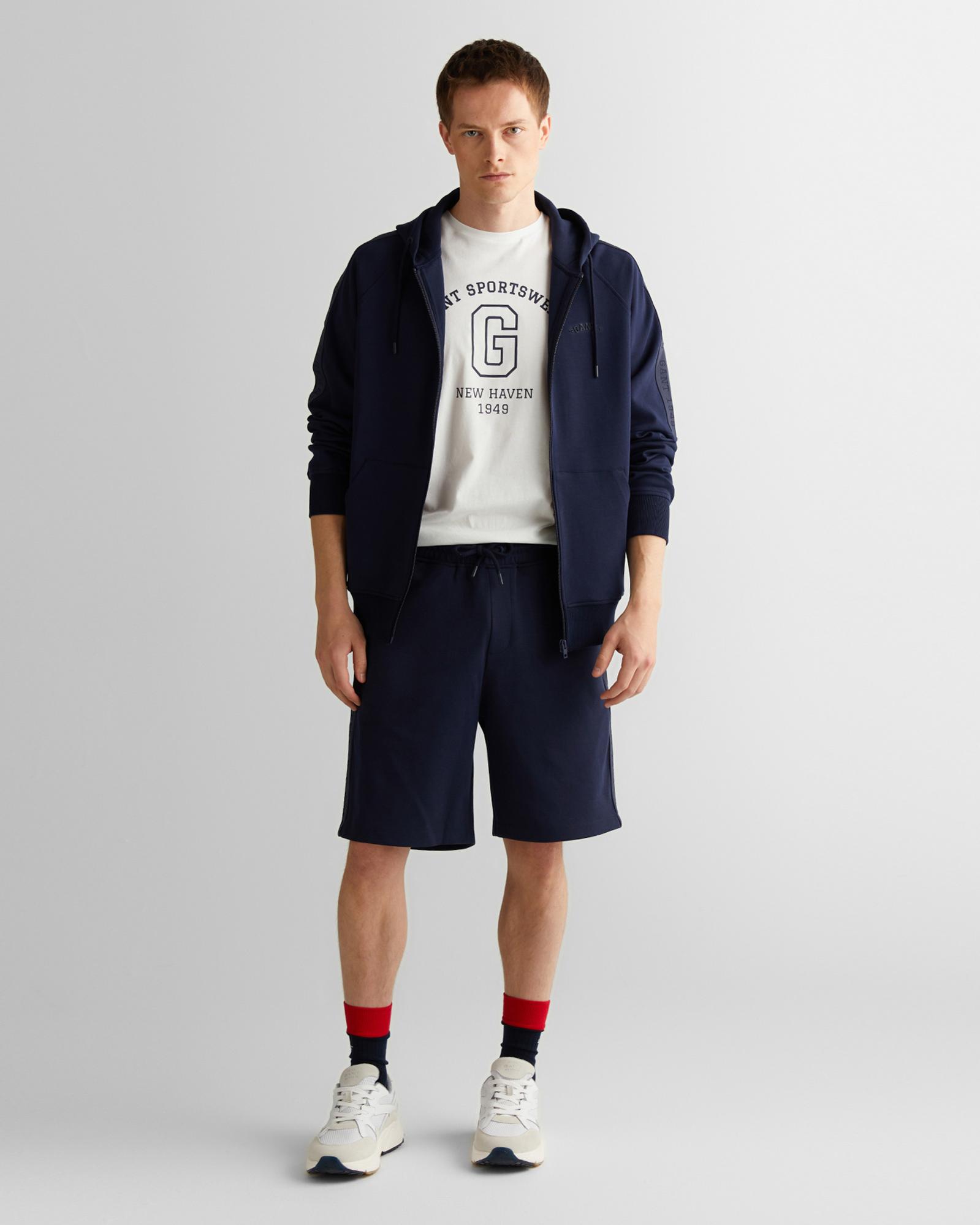 GANT Erkek Lacivert Regular Fit Kapüşonlu Sweatshirt