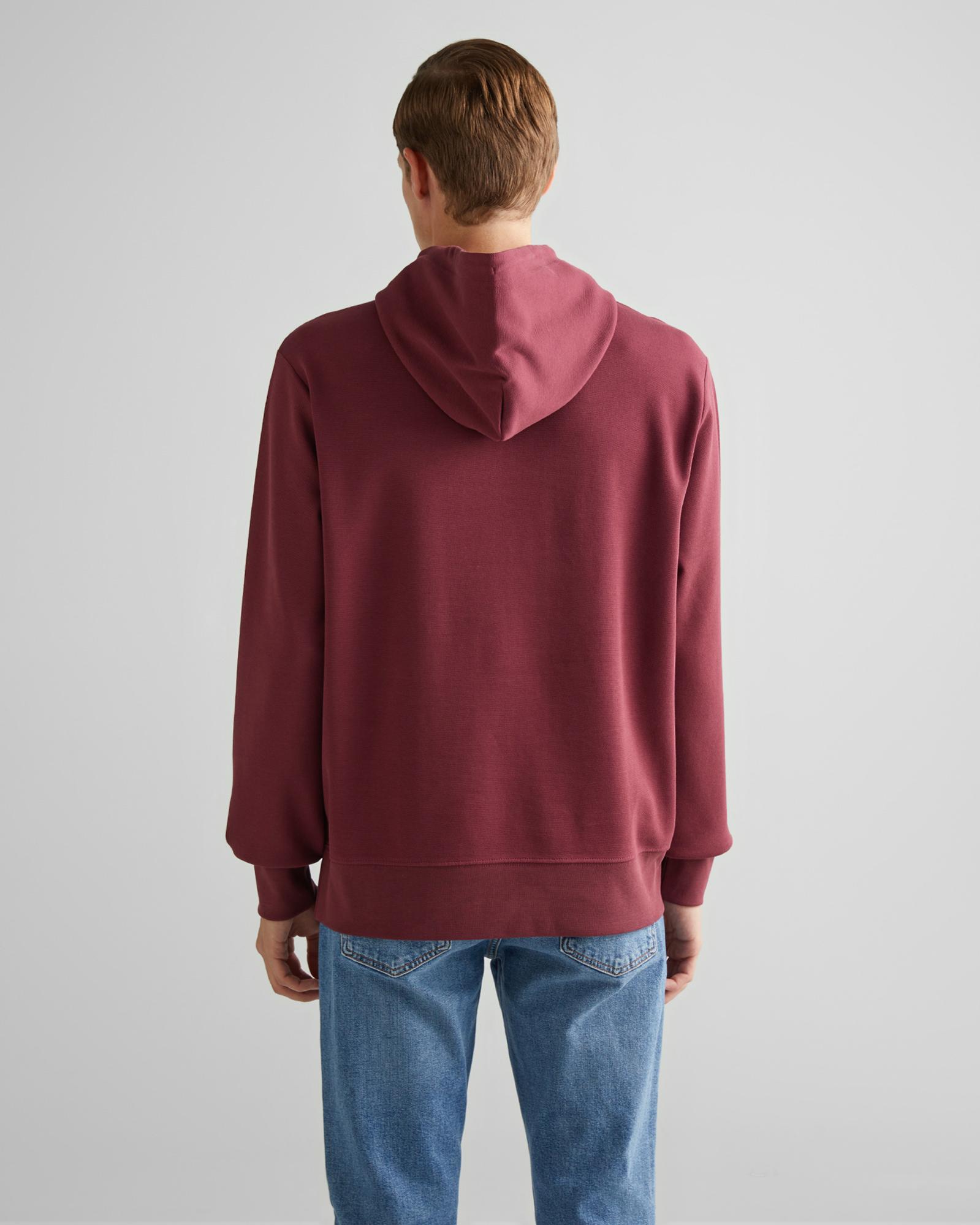 GANT Erkek Bordo Regular Fit Kapüşonlu Logolu Sweatshirt