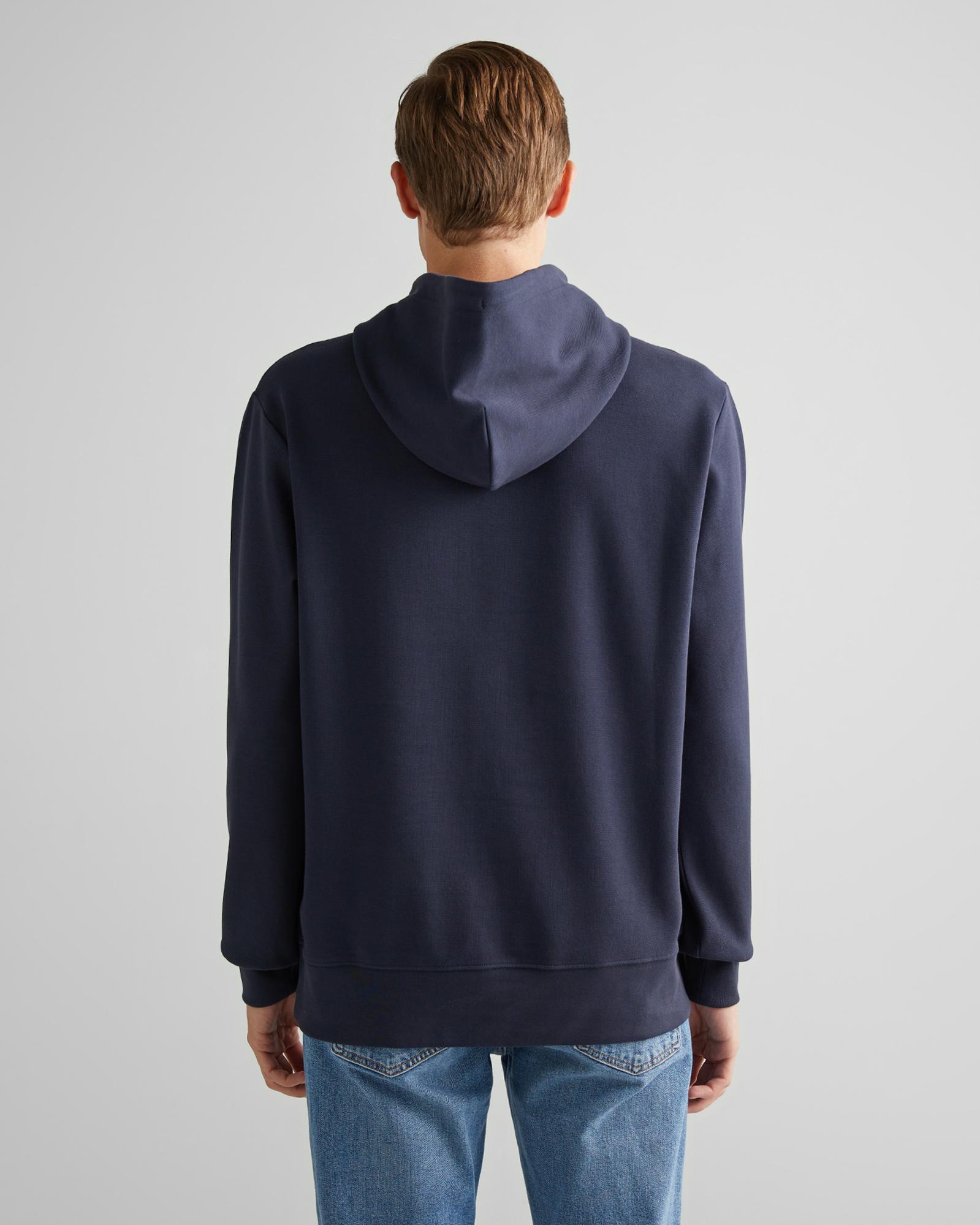GANT Erkek Lacivert Regular Fit Kapüşonlu Logolu Sweatshirt