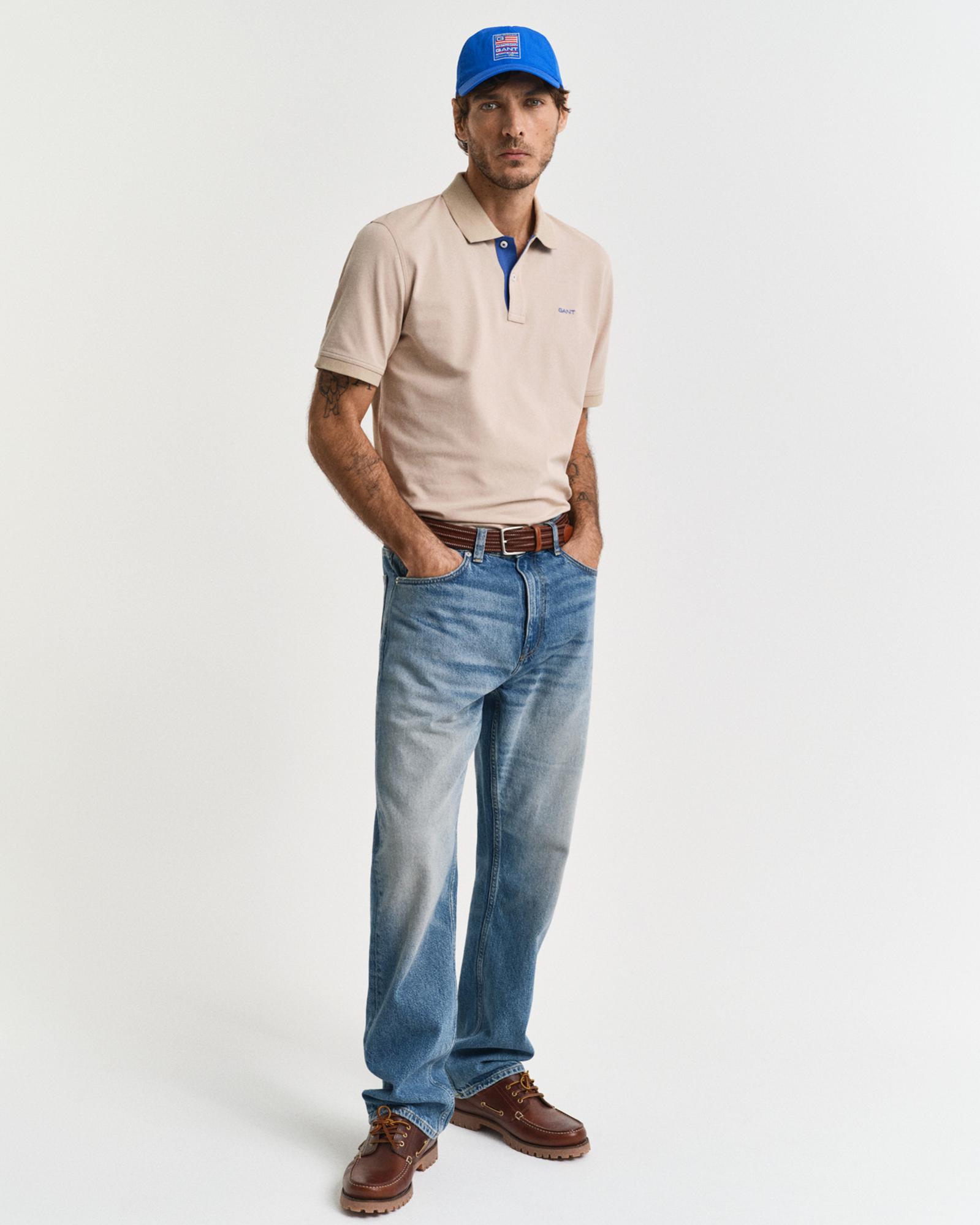 GANT Erkek Bej Regular Fit Polo