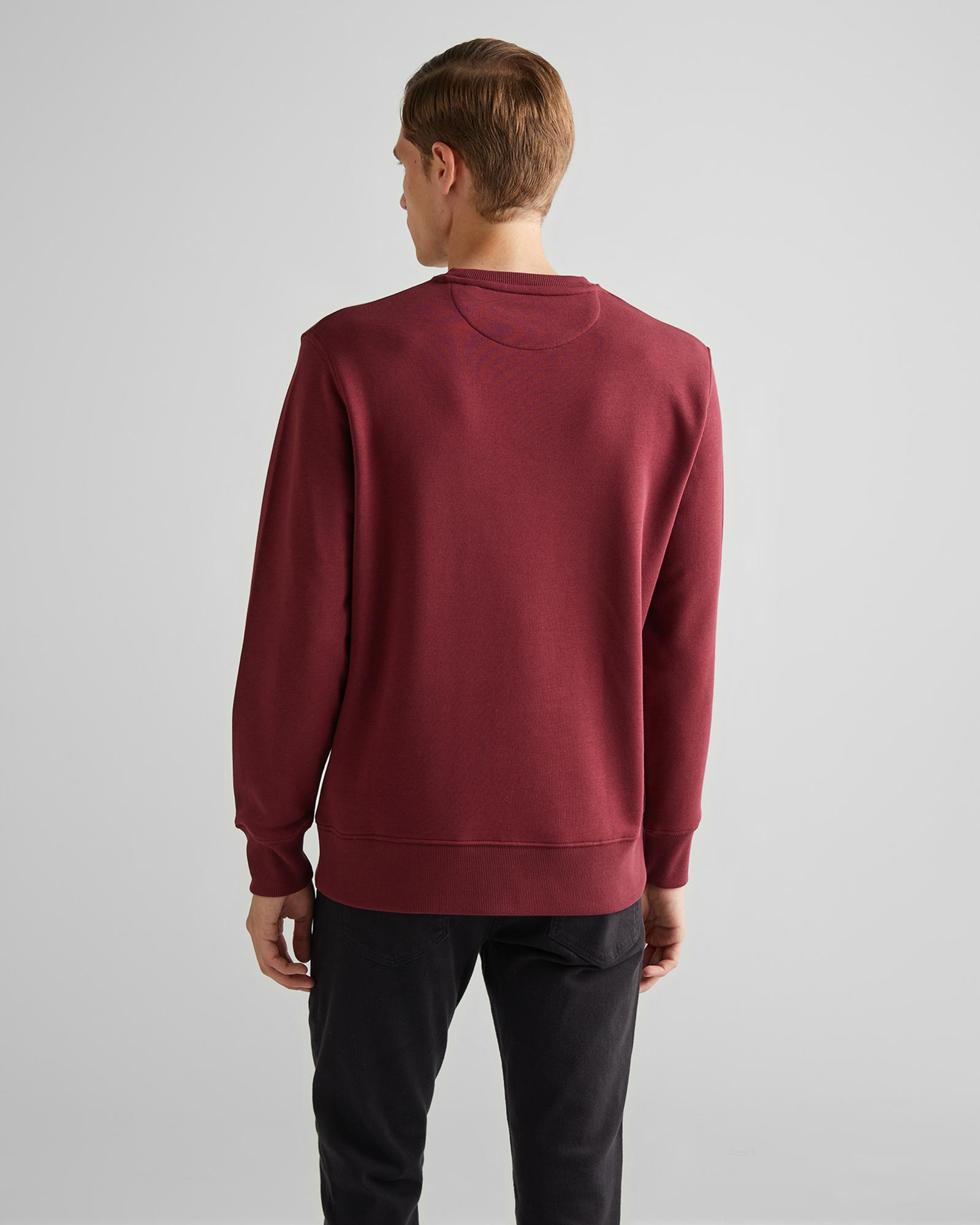 GANT Erkek Bordo Regular Fit Bisiklet Yaka Sweatshirt