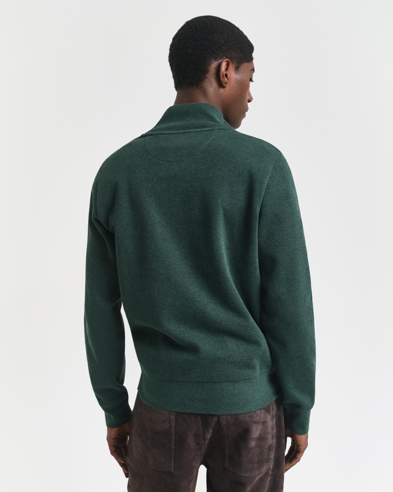 GANT Erkek Yeşil Regular Fit Yarım Fermuarlı Sweatshirt
