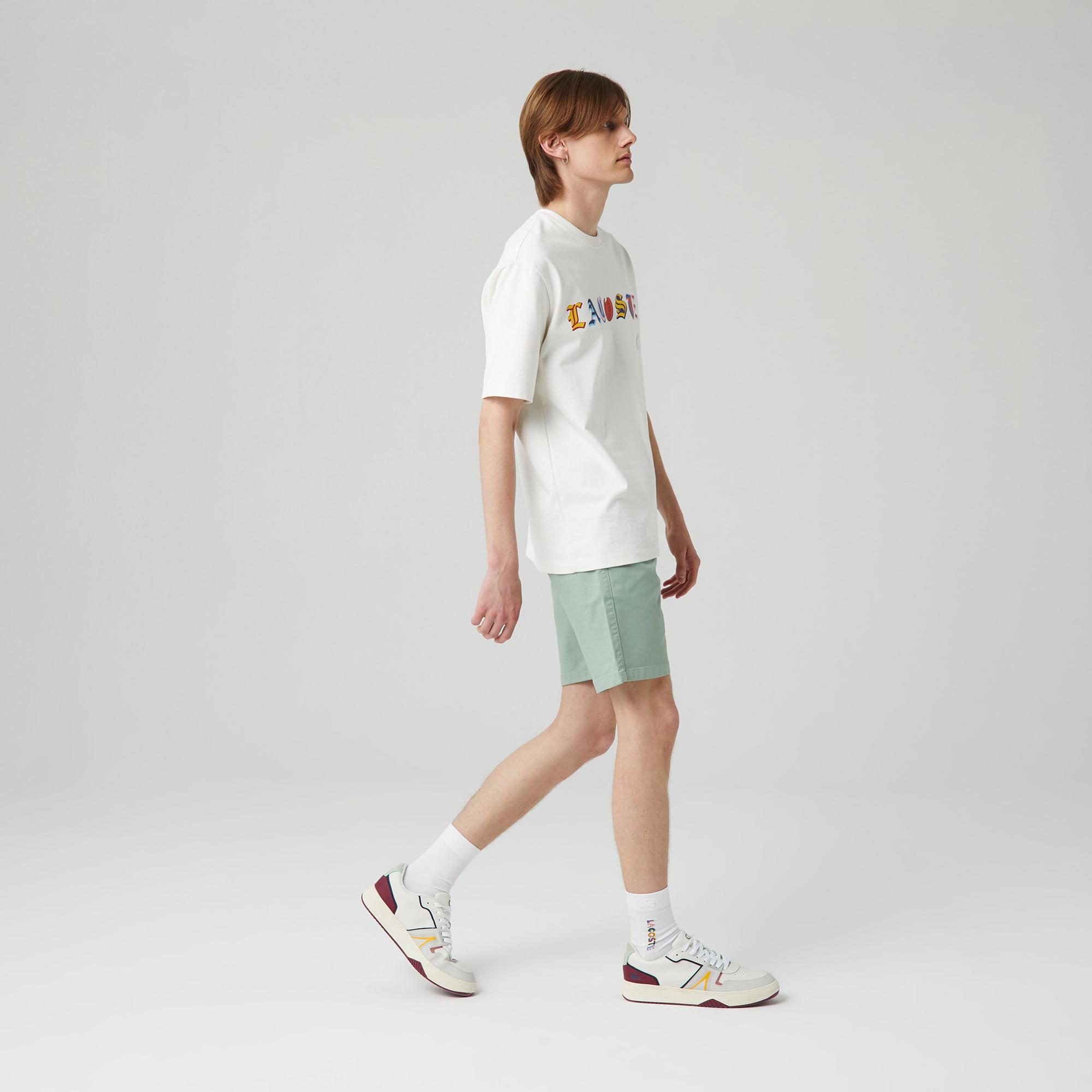 Erkek Slim Fit Yeşil Bermuda Şort