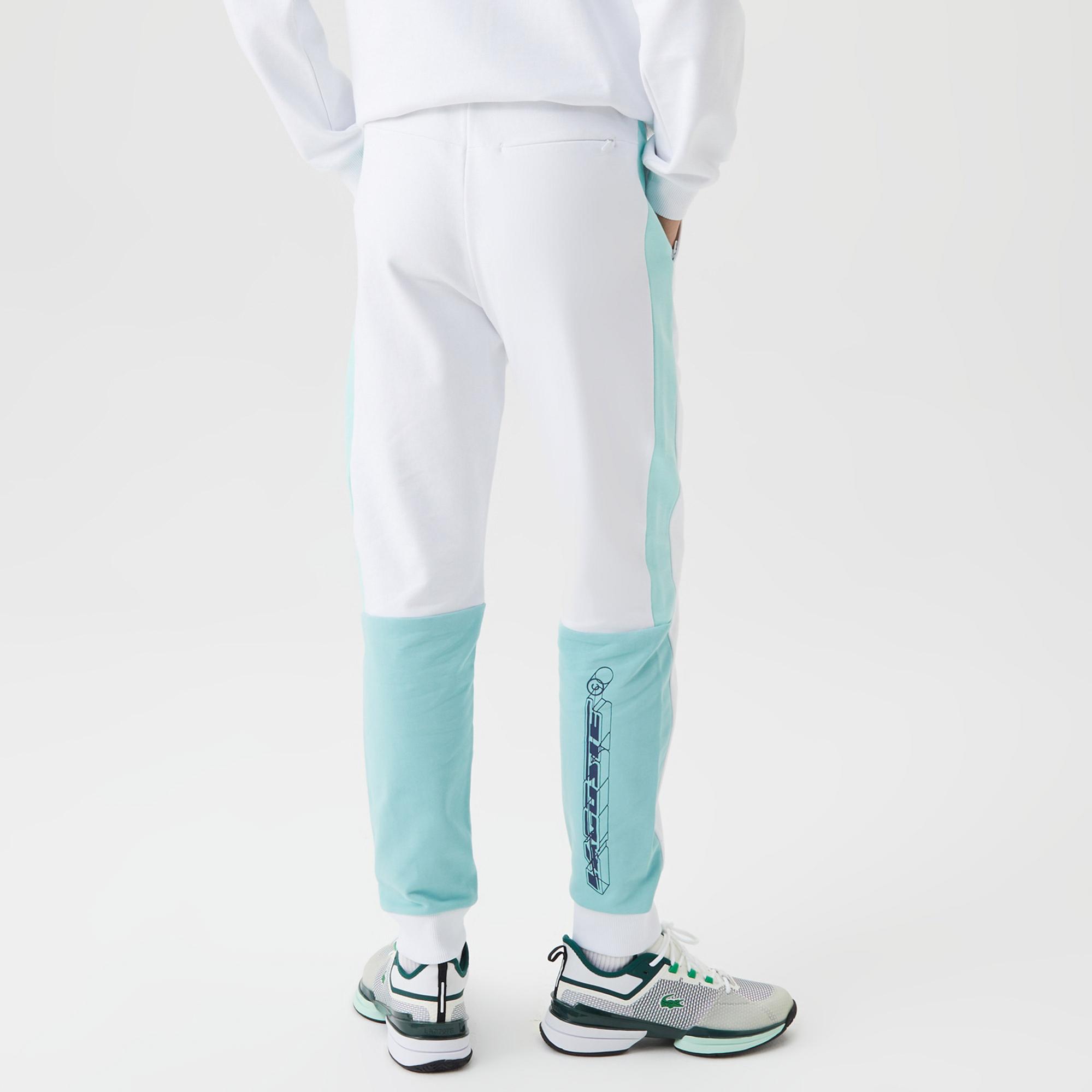 Erkek Regular Fit Renk Bloklu Beyaz Eşofman Altı