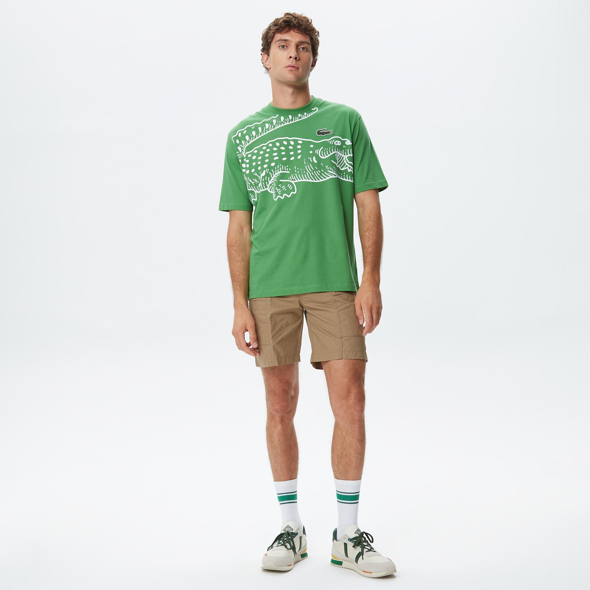 Erkek Regular Fit Bej Bermuda