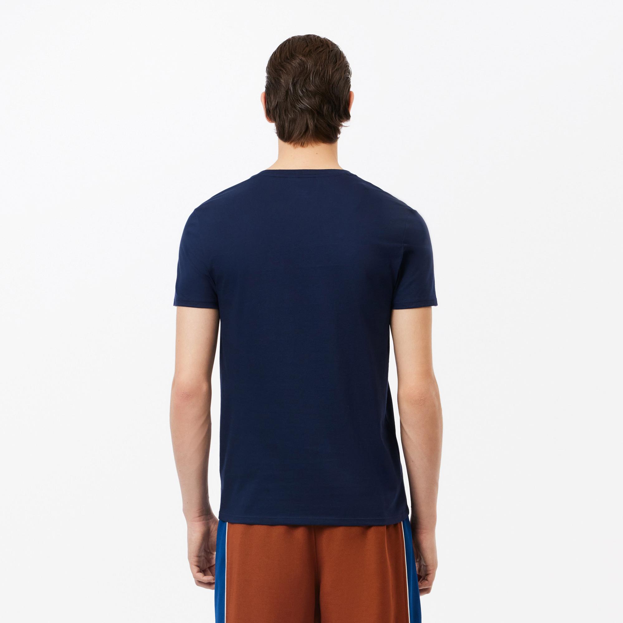 Erkek Regular Fit V Yaka Lacivert T-Shirt