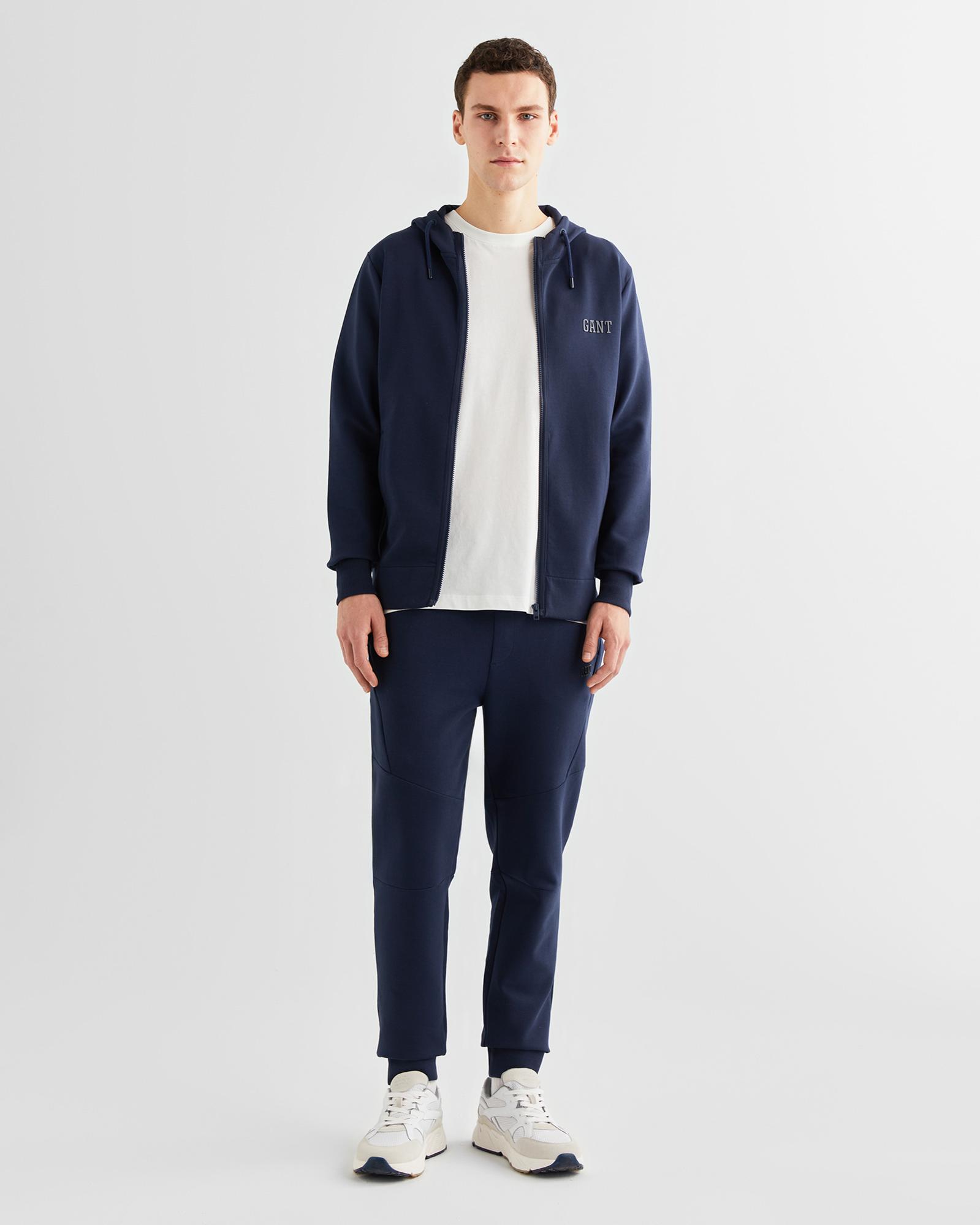 GANT Erkek Lacivert Relaxed Fit Kapüşonlu Logolu Sweatshirt