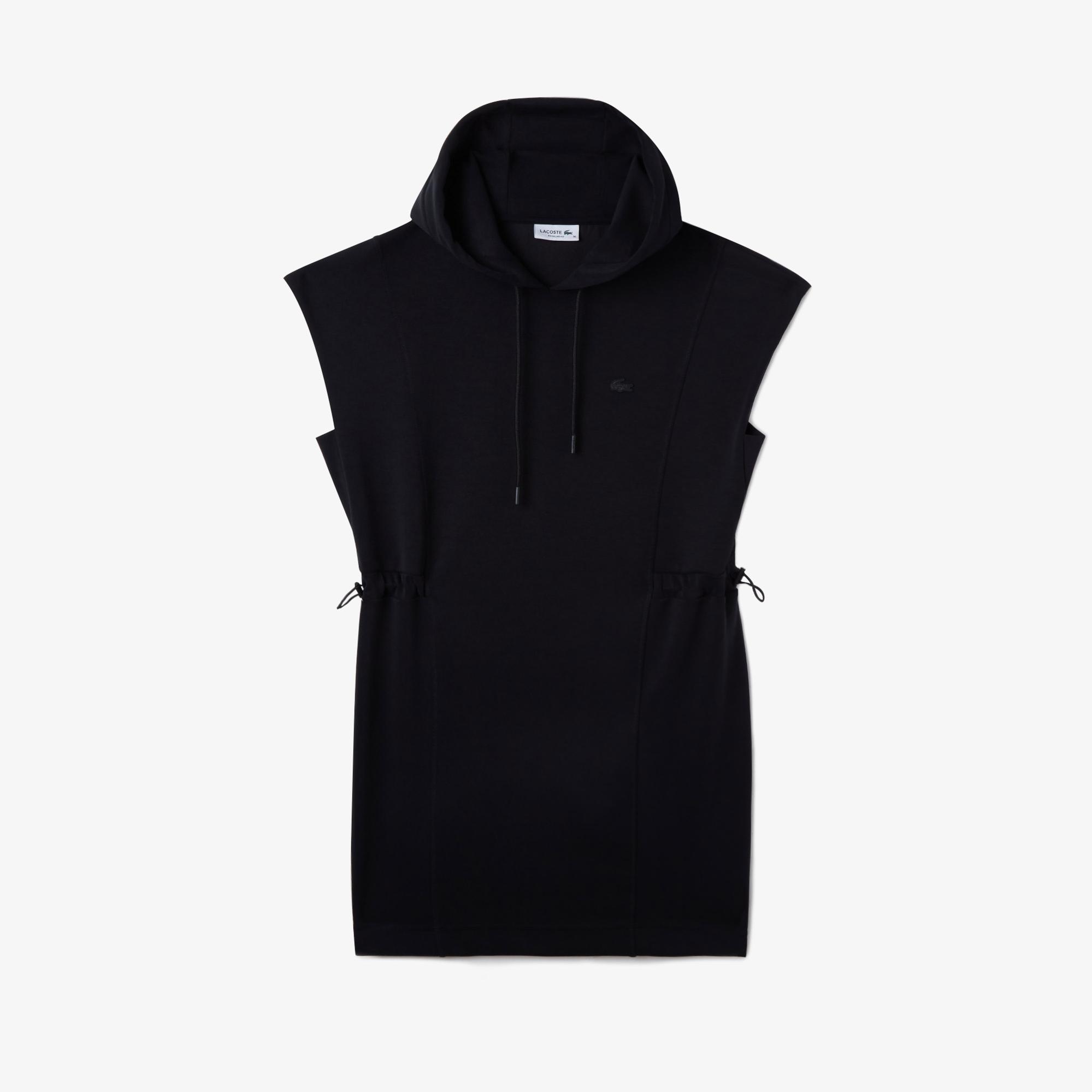 Kadın Straight Fit Kapüşonlu Siyah Elbise