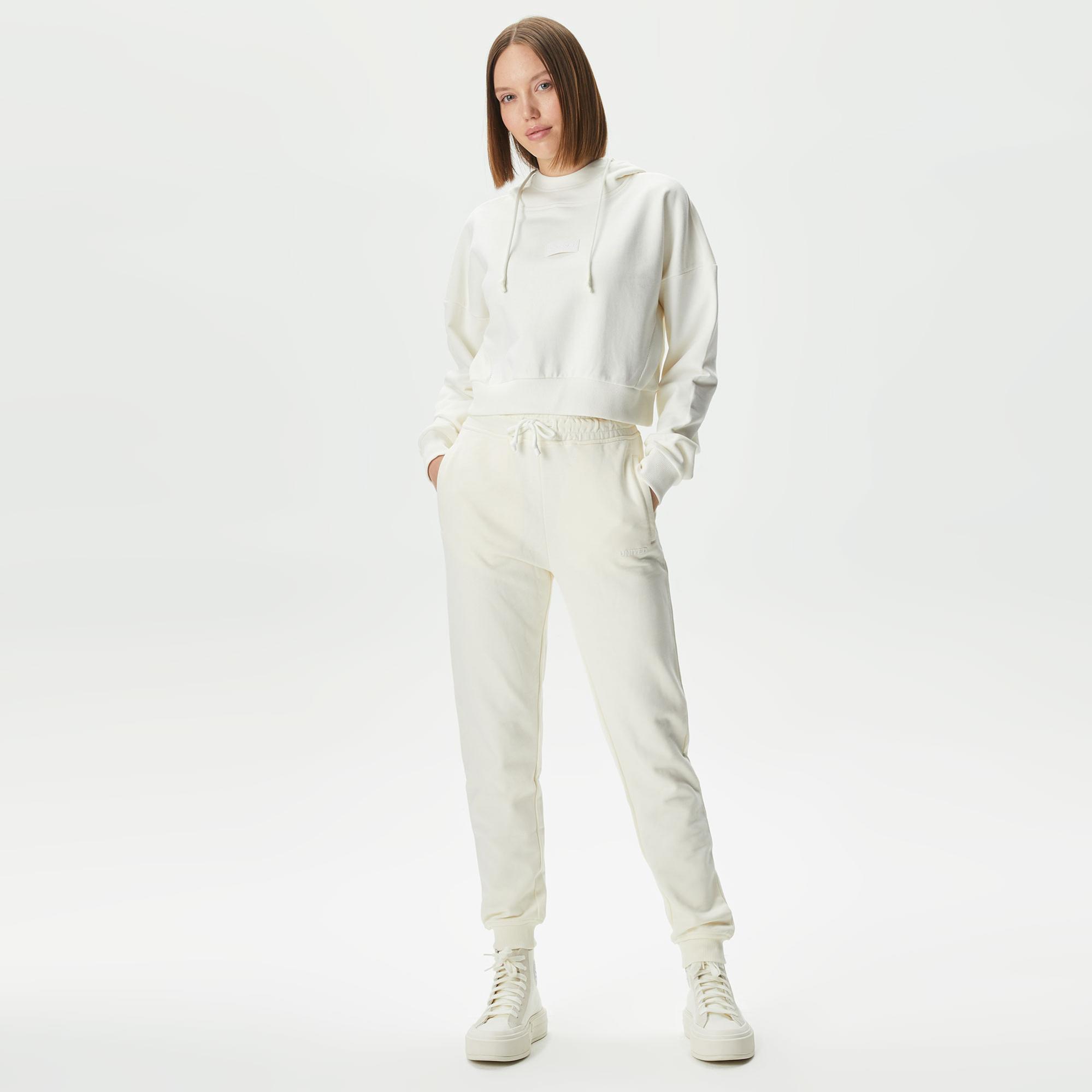 UNITED4 Kadın Beyaz Sweatshirt
