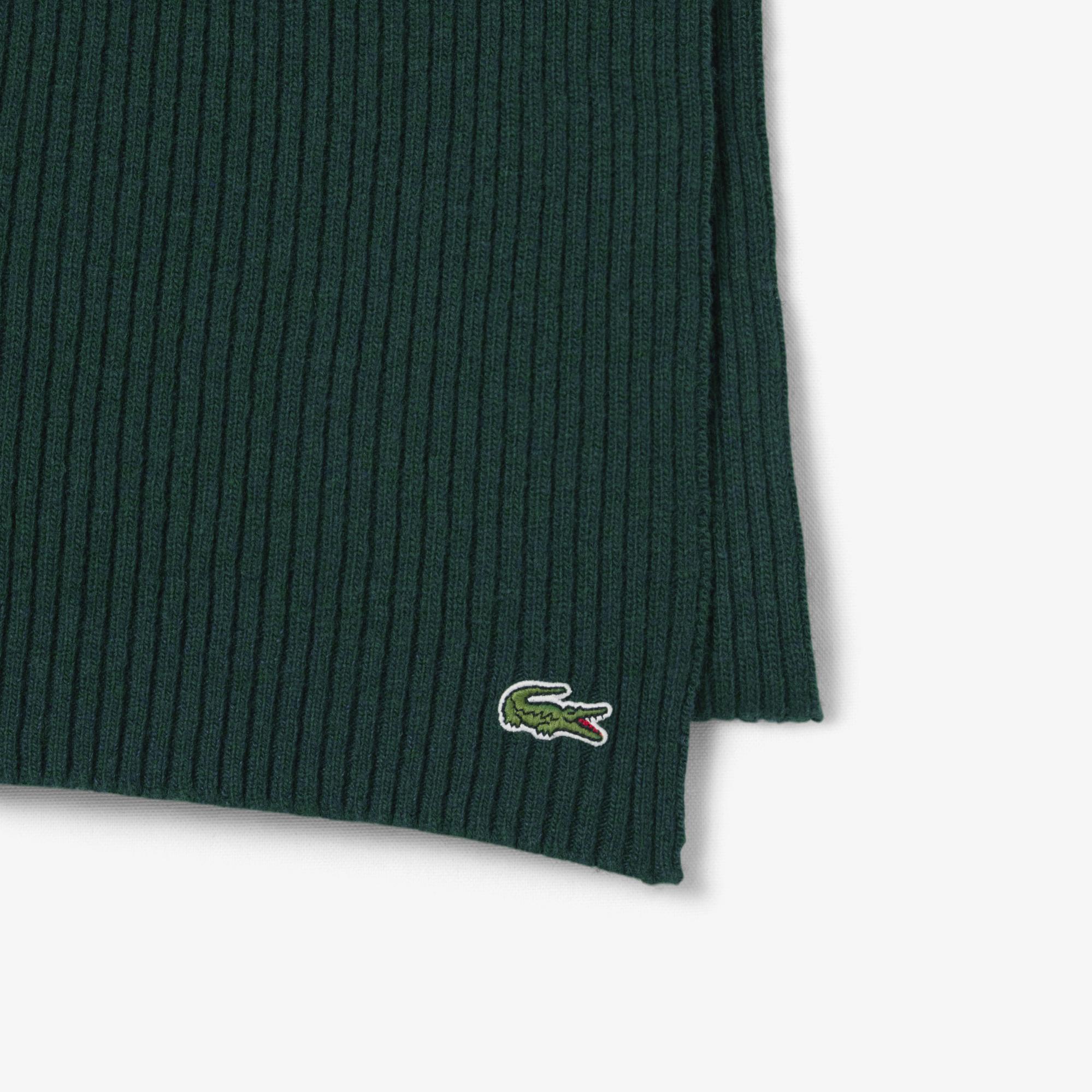 Lacoste Unisex Yün Koyu Yeşil Atkı