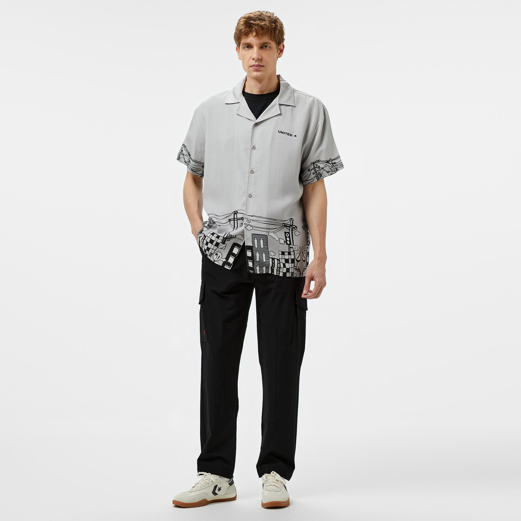 UNITED4 Erkek Gri Gömlek
